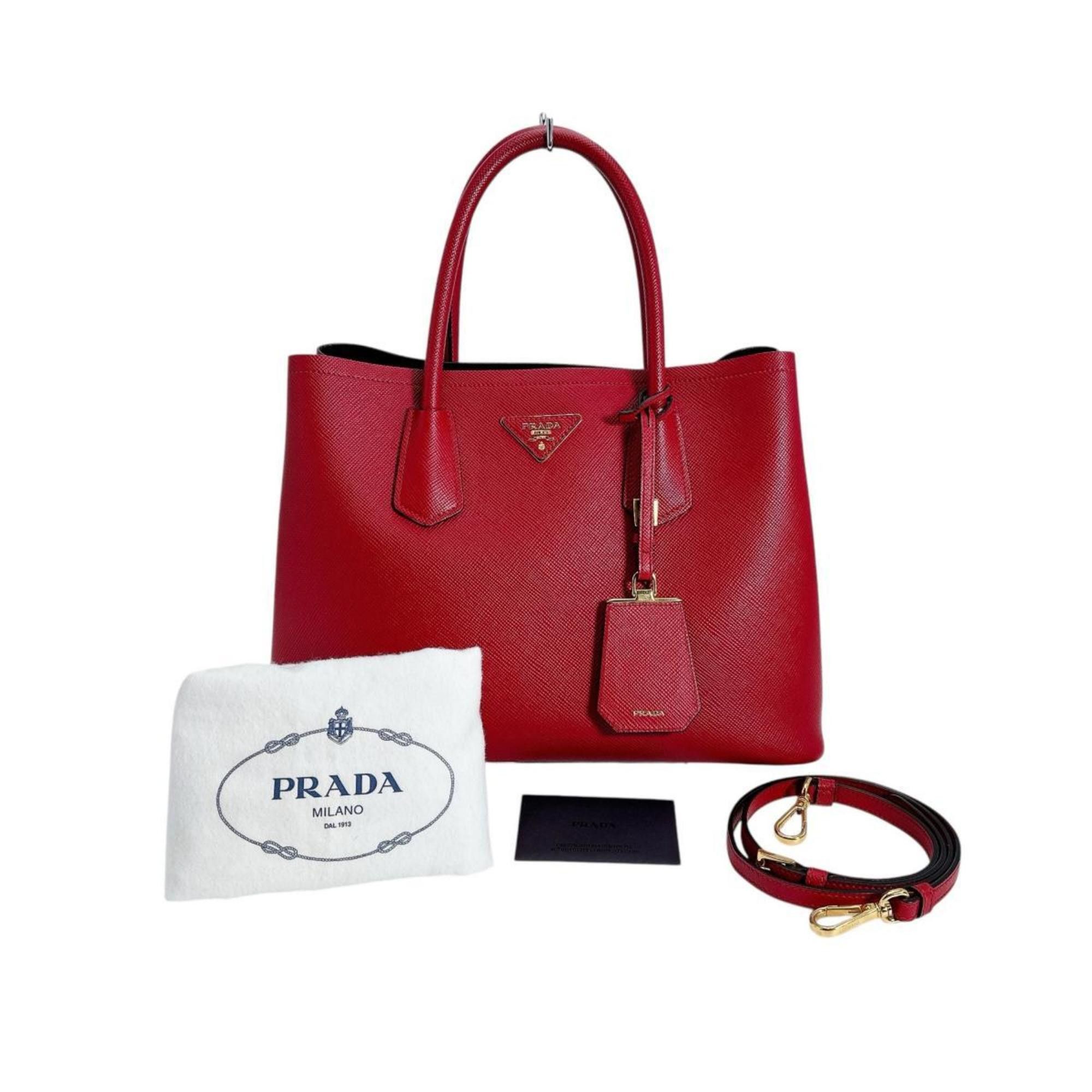 Prada PRADA Handbag Shoulder Bag Saffiano 2way Cowhide Leather BN2775 Red Size ONE SIZE - 1 Thumbnail