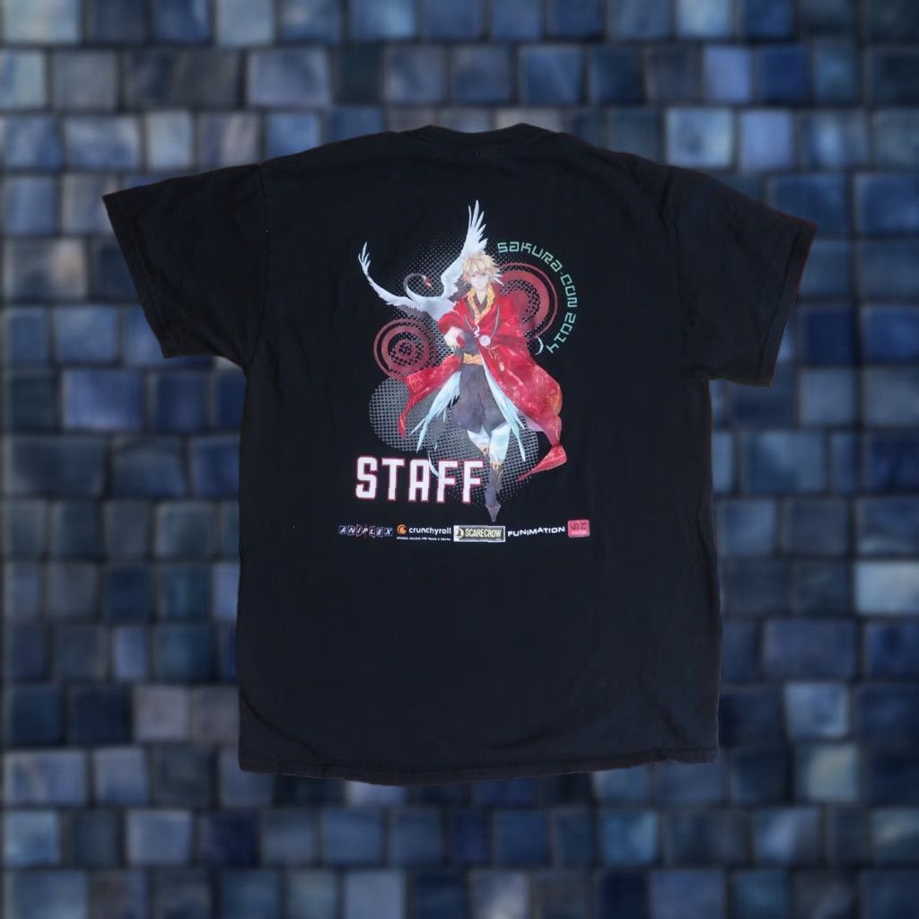 Gildan Y2k Gildan Sakura Con 2014 Anime Manga Staff Black Tee T-Shirt Mens M Size US M / EU 48-50 / 2 - 1 Thumbnail