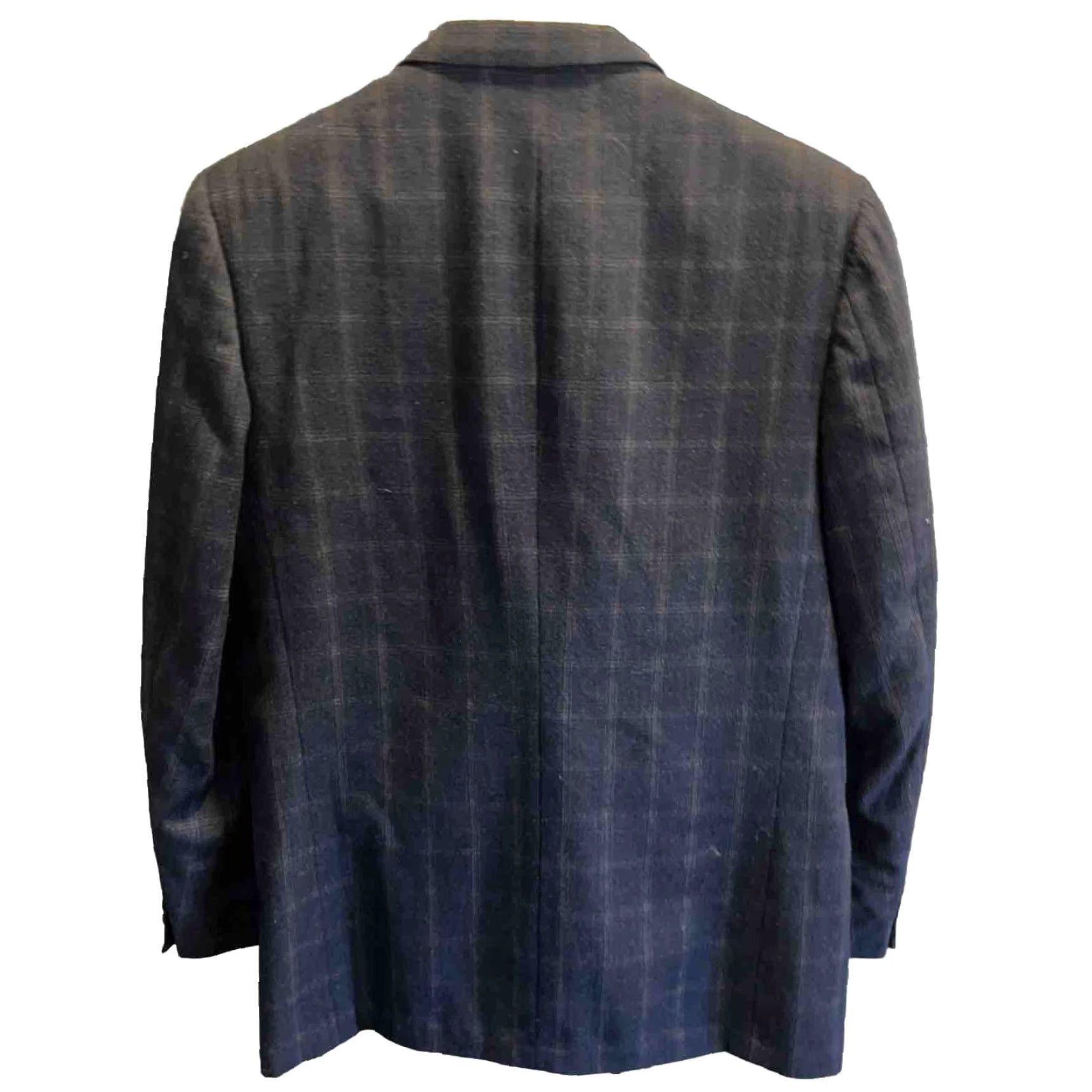 Vintage VINTAGE Nino Cerruti Paris BLAZER Blue Wool Rue Royale TWEED 2 Button Front Sport Jacket 42R Blue Wide Plaid Mens Blazer Size 42R - 3 Thumbnail