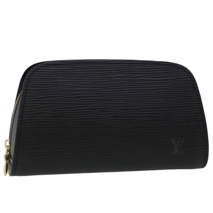 LOUIS VUITTON Epi Dauphine PM Pouch Black M48442 LV Auth 50896