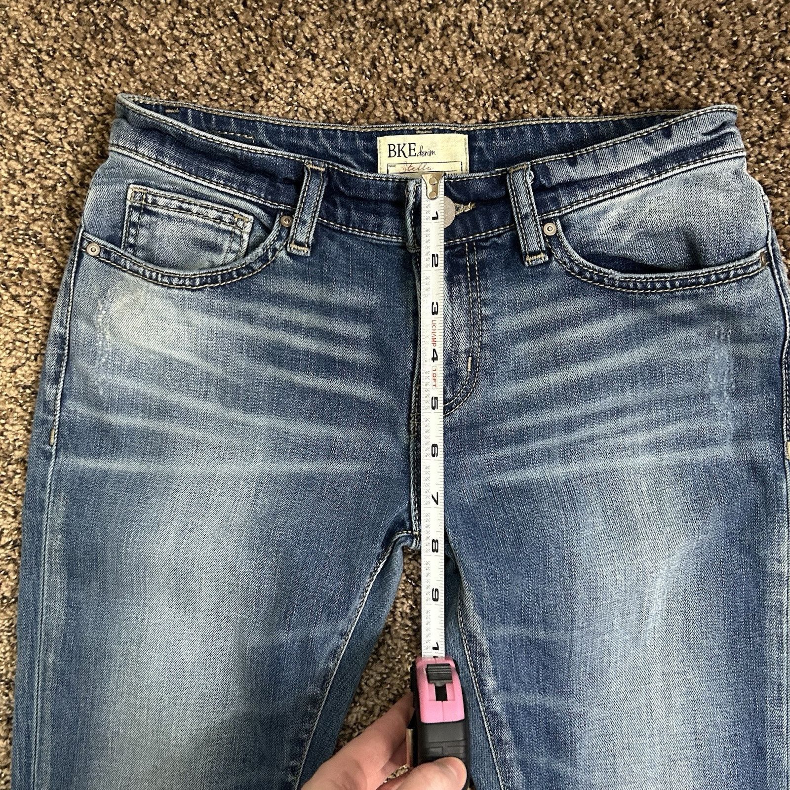 BKE BKE Stella Skinny Womens Size 25R Medium Wash Denim Low Rise Size 25" / US 0 / IT 36 - 13 Thumbnail