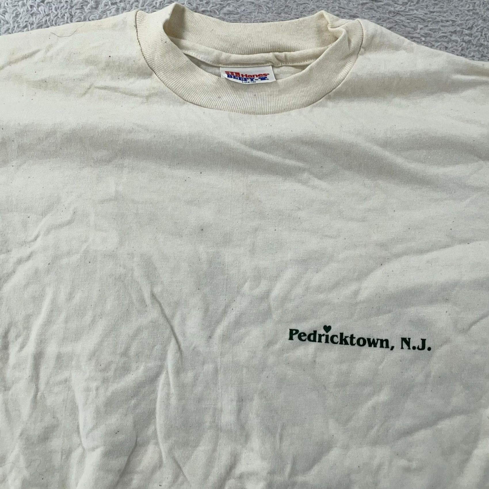 Hanes VINTAGE Grist Mill T-Shirt Men XS Ivory 100% Cotton Crew Neck Graphic Print Made USA History 90s Hanes Size US XS / EU 42 / 0 - 3 Thumbnail