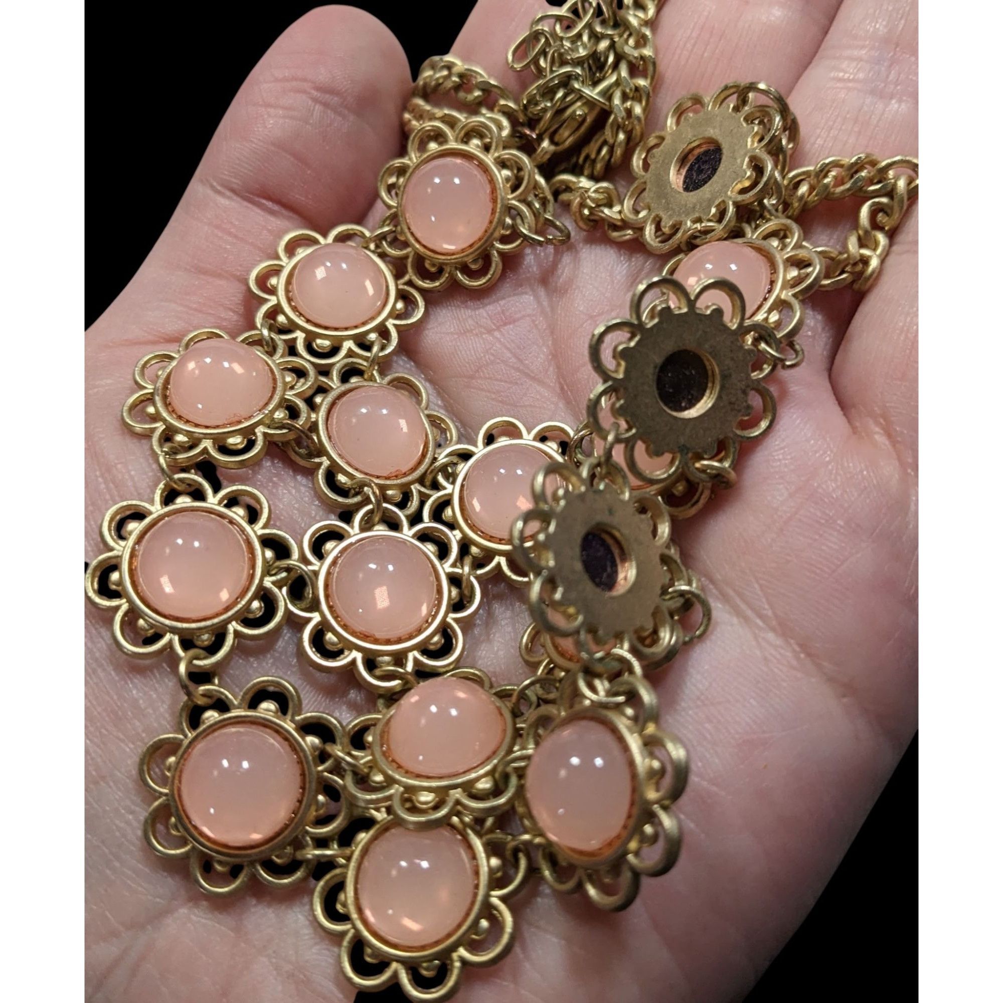 Other Vintage Coquette Floral Bib Necklace With Gold Tone Metal An Size ONE SIZE - 3 Thumbnail