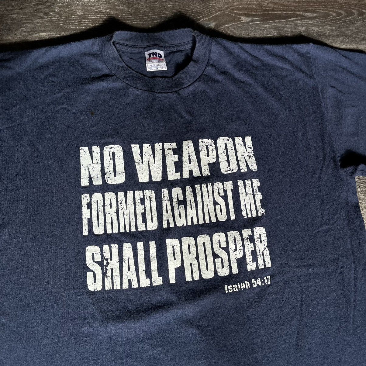 Vintage Vintage Jesus No Weapon Formed Against Me Shall Prosper Tee Size US XL / EU 56 / 4 - 3 Thumbnail