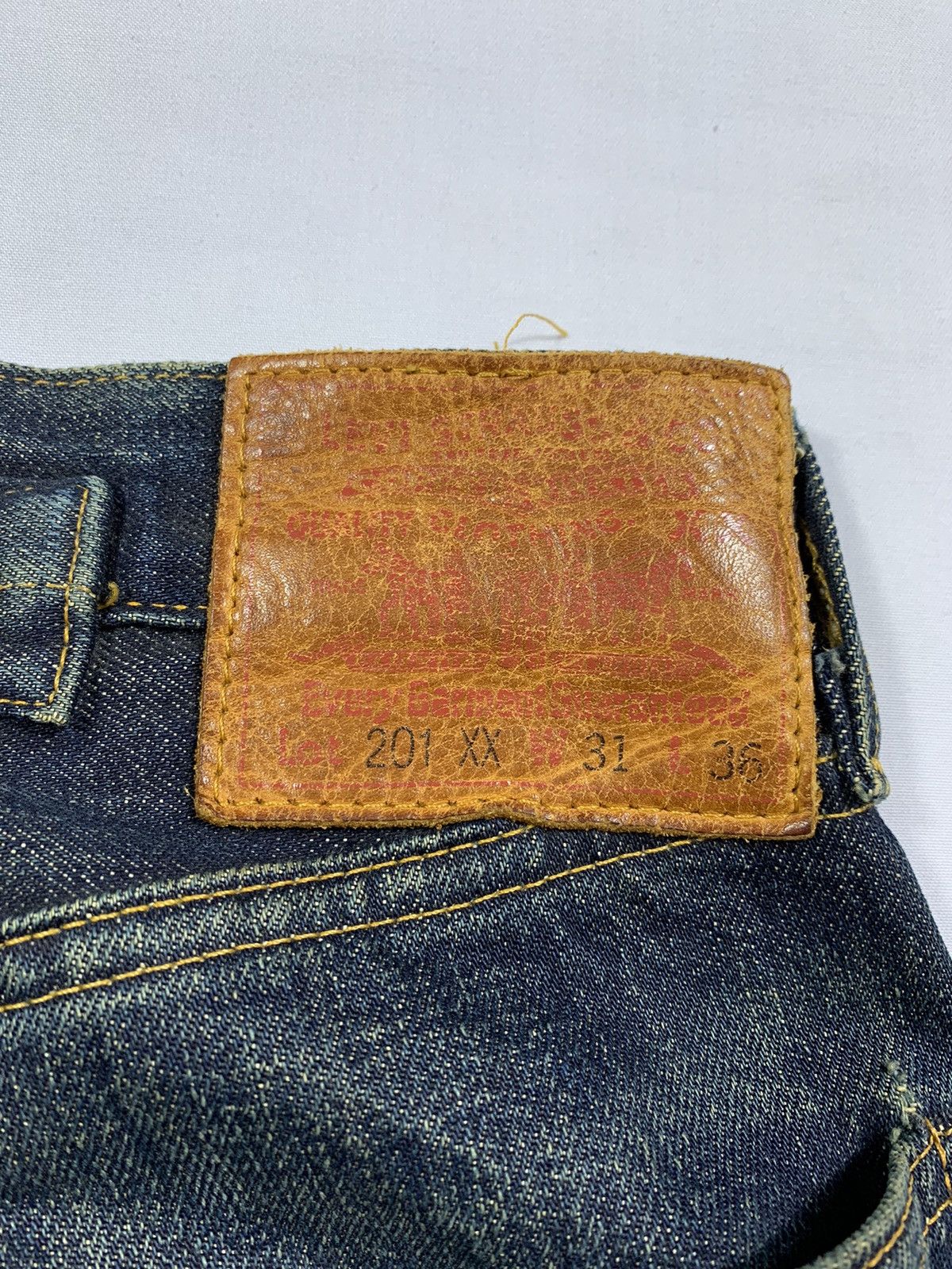 Levi's Vintage Clothing Vintage Levis 201XX Big E Selvedge Button Denim Jeans Size US 30 / EU 46 - 8 Thumbnail