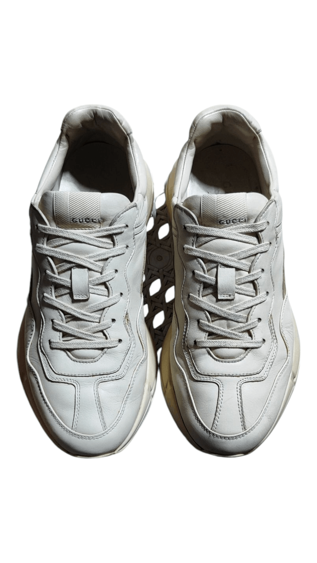 Gucci Gucci Rhython Ivory Leather Sneaker Unisex Size US 8 / EU 41 - 7 Thumbnail