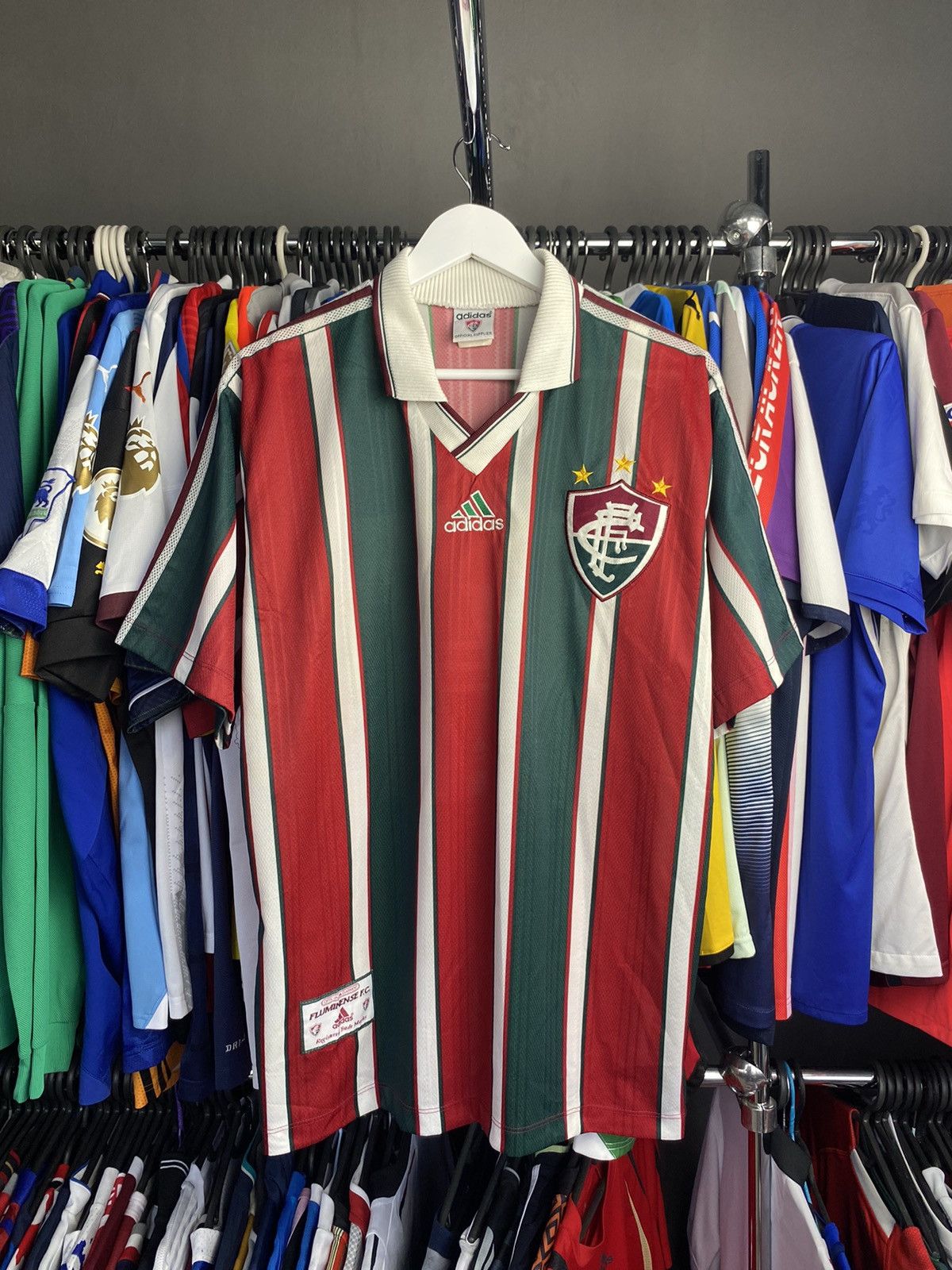 Adidas 1998/00 ADIDAS FLUMINENCE HOME SOCCER FOOTBALL JERSEY SHIRT Size US L / EU 52-54 / 3 - 1 Thumbnail