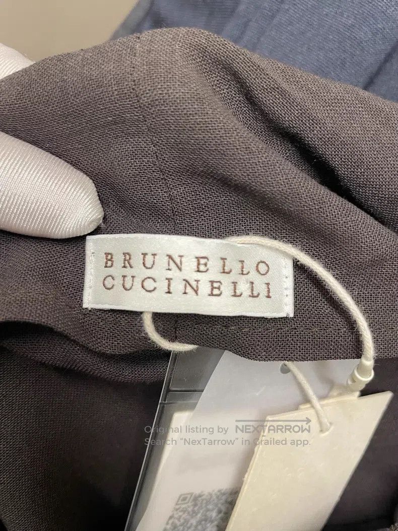 Brunello Cucinelli Brunello Cucinelli Dark Brown Wool Silk Two Piece Dress Size XS / US 0-2 / IT 36-38 - 5 Thumbnail
