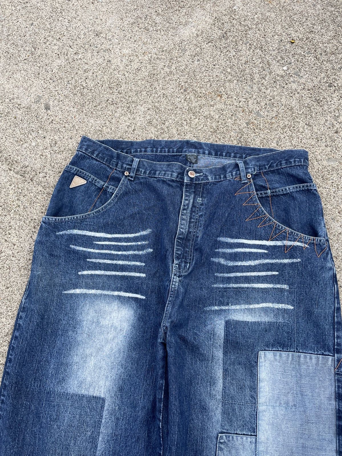 Akademiks Y2K Patchwork Baggy Jeans Size US 40 / EU 56 - 6 Thumbnail