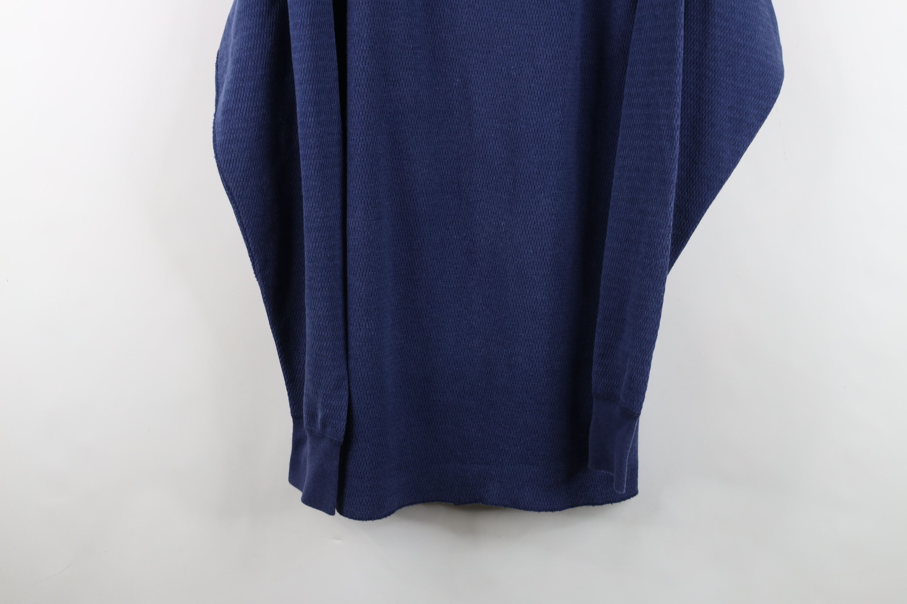 Vintage Vintage 90s Streetwear Thermal Waffle Knit T-Shirt Blue USA Size US XL / EU 56 / 4 - 3 Thumbnail