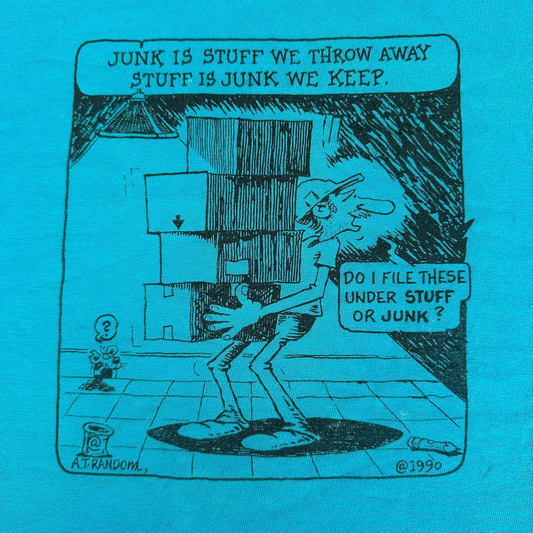 Anvil Vintage Y2K Junk Comic Strip T-Shirt Boxy Blue M Streetwear Size US M / EU 48-50 / 2 - 2 Thumbnail