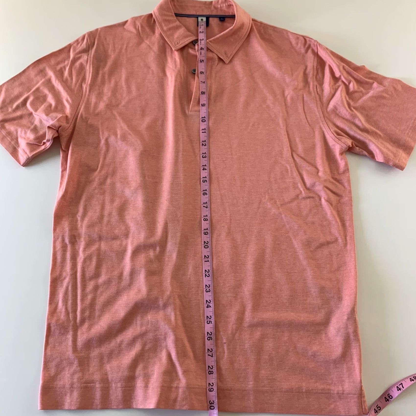 Footjoy FootJoy Polo Shirt Men L Short Sleeve Solid Orange Salmon Pink Button-Up Collared Golf Shirt Size US L / EU 52-54 / 3 - 5 Thumbnail
