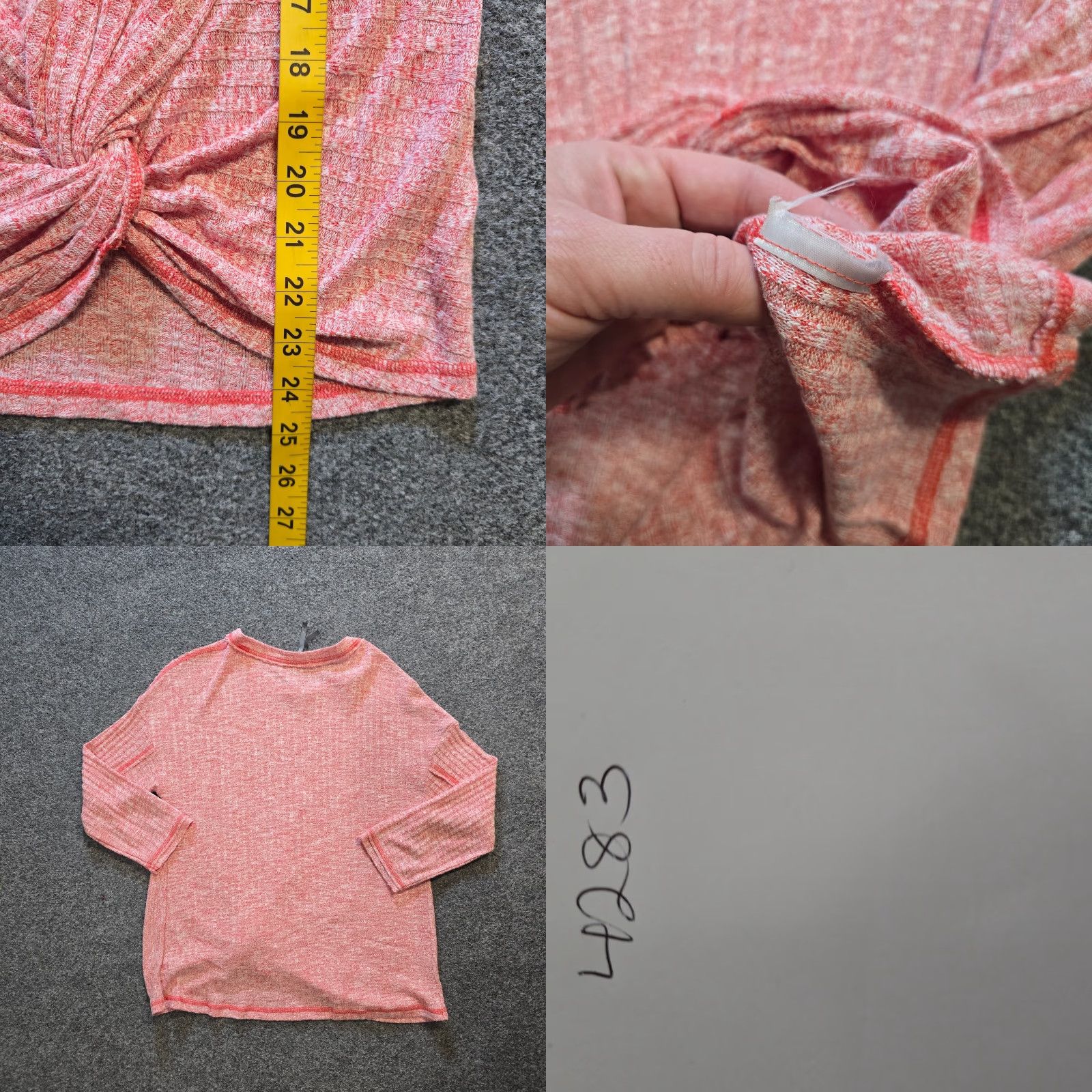 Anthropologie Anthropologie Shirt Womens Small Orange Pink Thermal Waffle Knit Casual Capsule Regular Fit Size S / US 4 / IT 40 - 8 Thumbnail