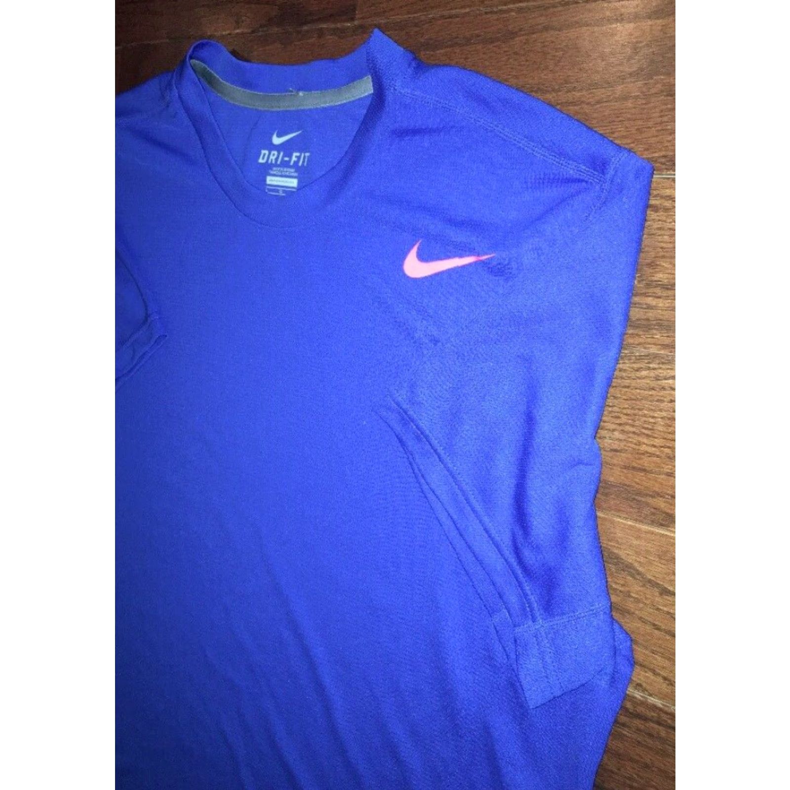 Nike Nike Athletic T-Shirt Mens Large Blue Dri-Fit Activewear Size US L / EU 52-54 / 3 - 2 Thumbnail