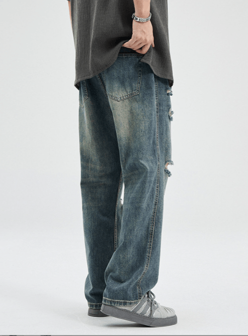 Japanese Brand × Jean Japanese washed distressed retro casual loose ripped jeans Size US 32 / EU 48 - 5 Thumbnail