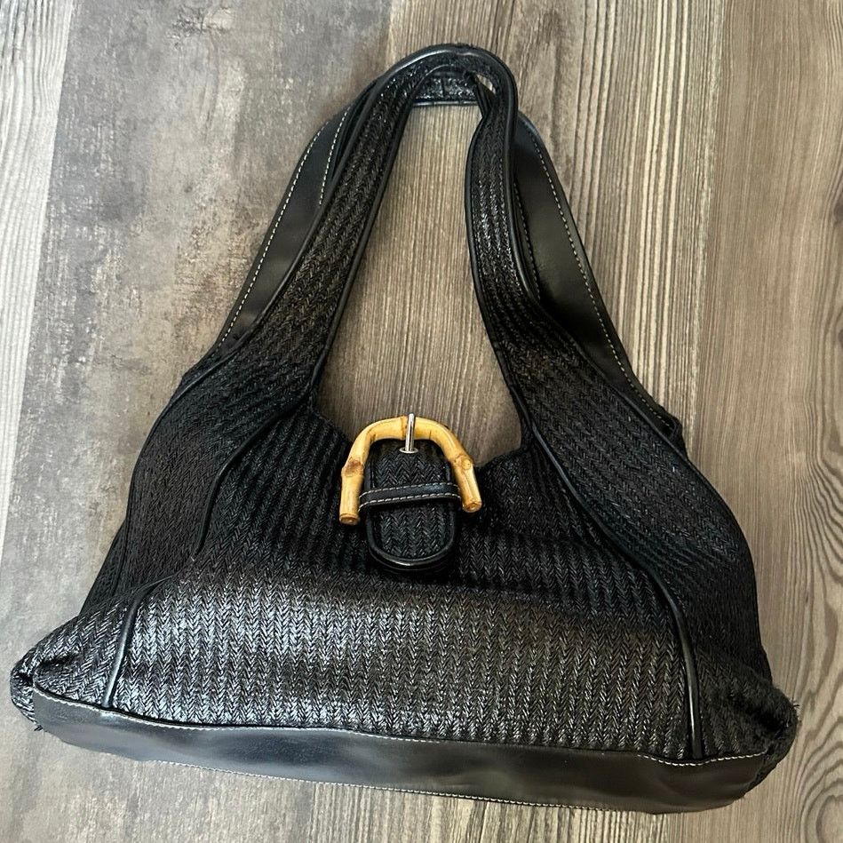 Other no brand black knit bamboo buckle handbag Size ONE SIZE - 1 Thumbnail