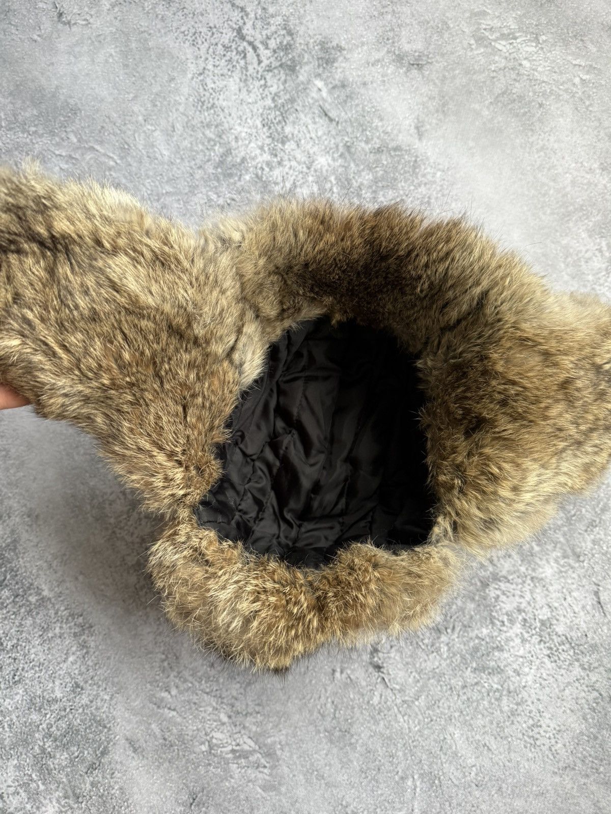 Other Warm Natural Rabbit Ushanka Hat Y2K Size ONE SIZE - 3 Thumbnail