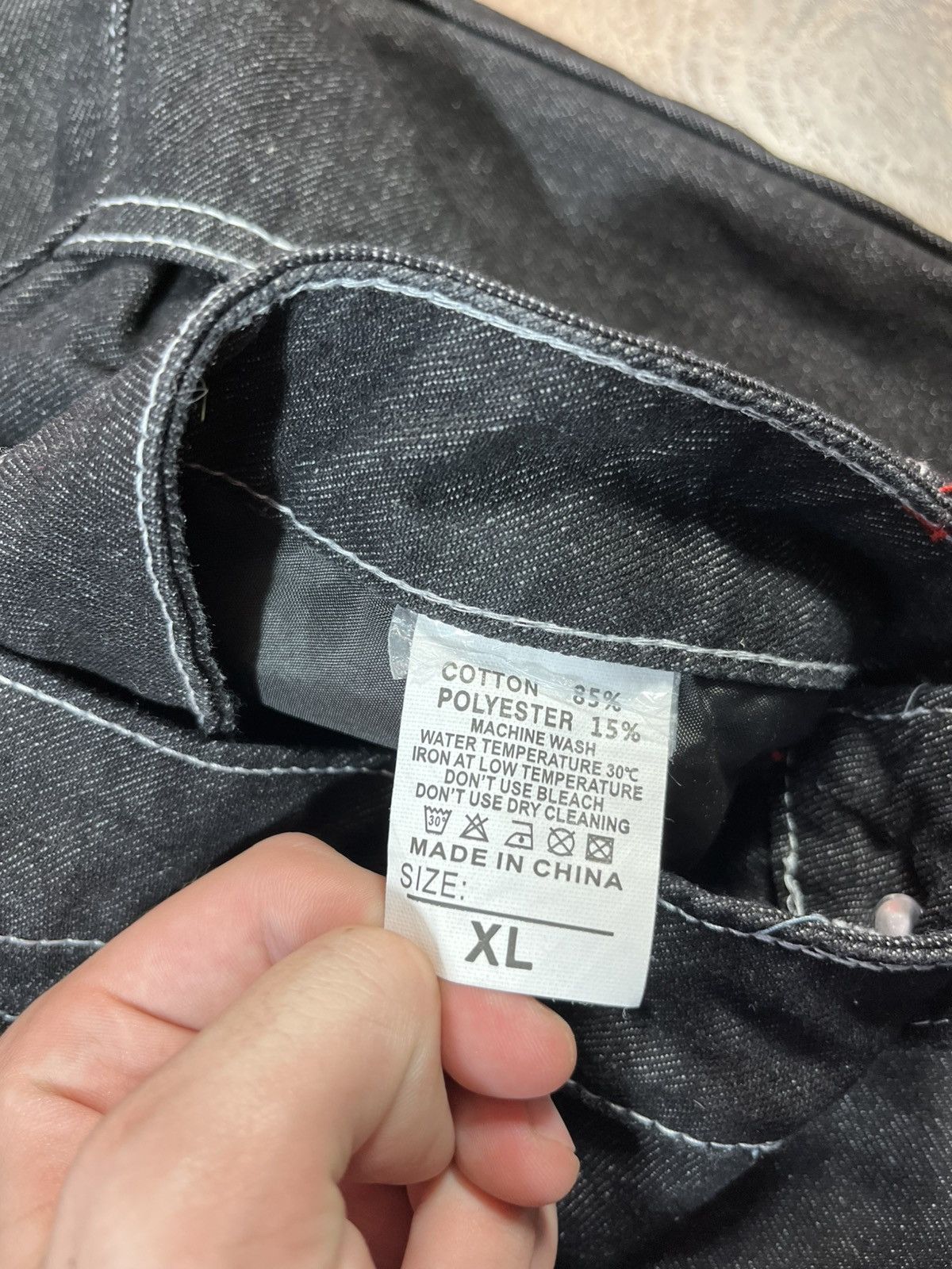 Designer 💀Men’s Jeans Heaven Can Wait Black Y2K Wide Leg Baggy Pants💀 Size US 40 / EU 56 - 5 Thumbnail