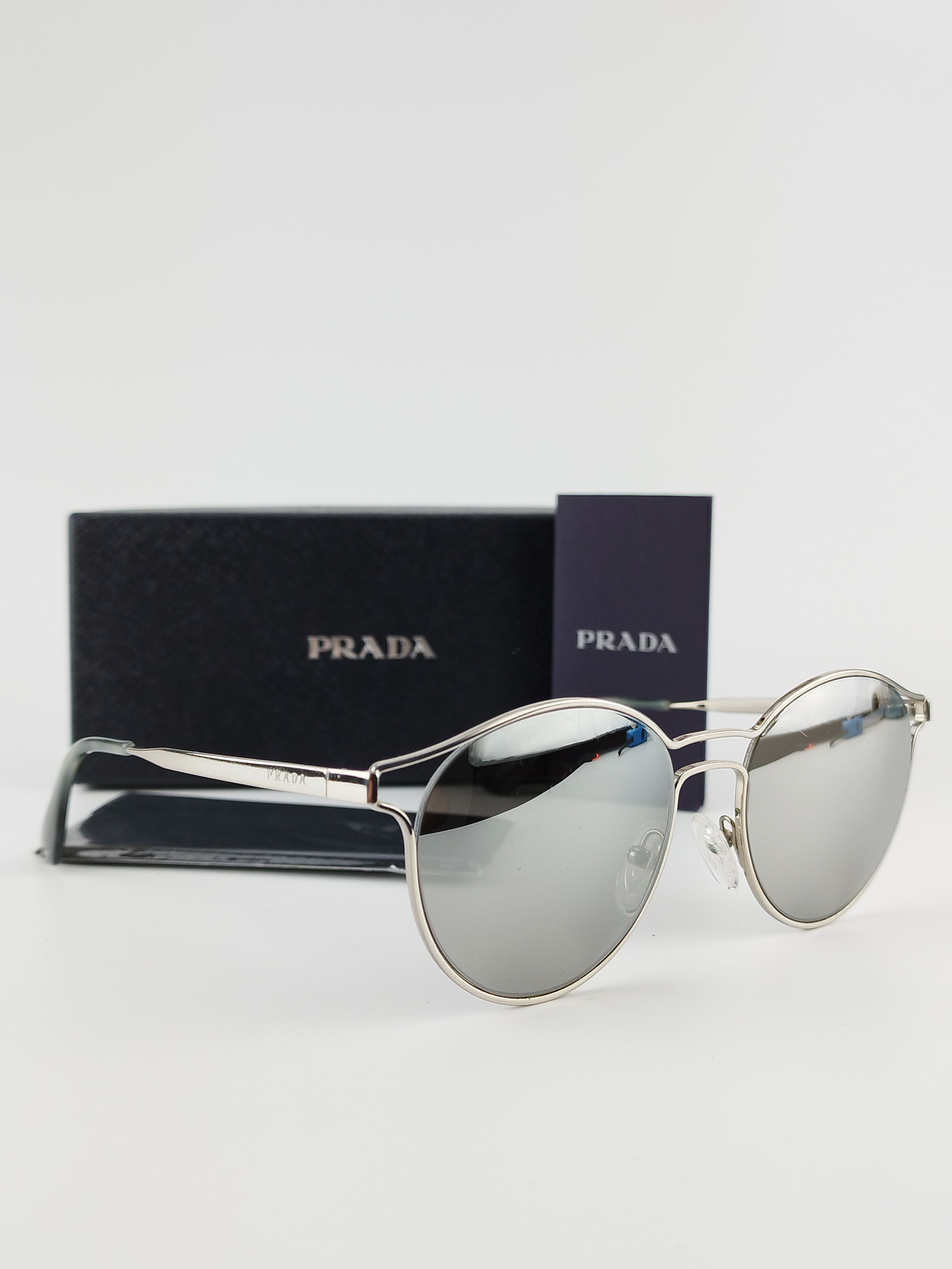 Prada Metal Silver Round Sunglasses