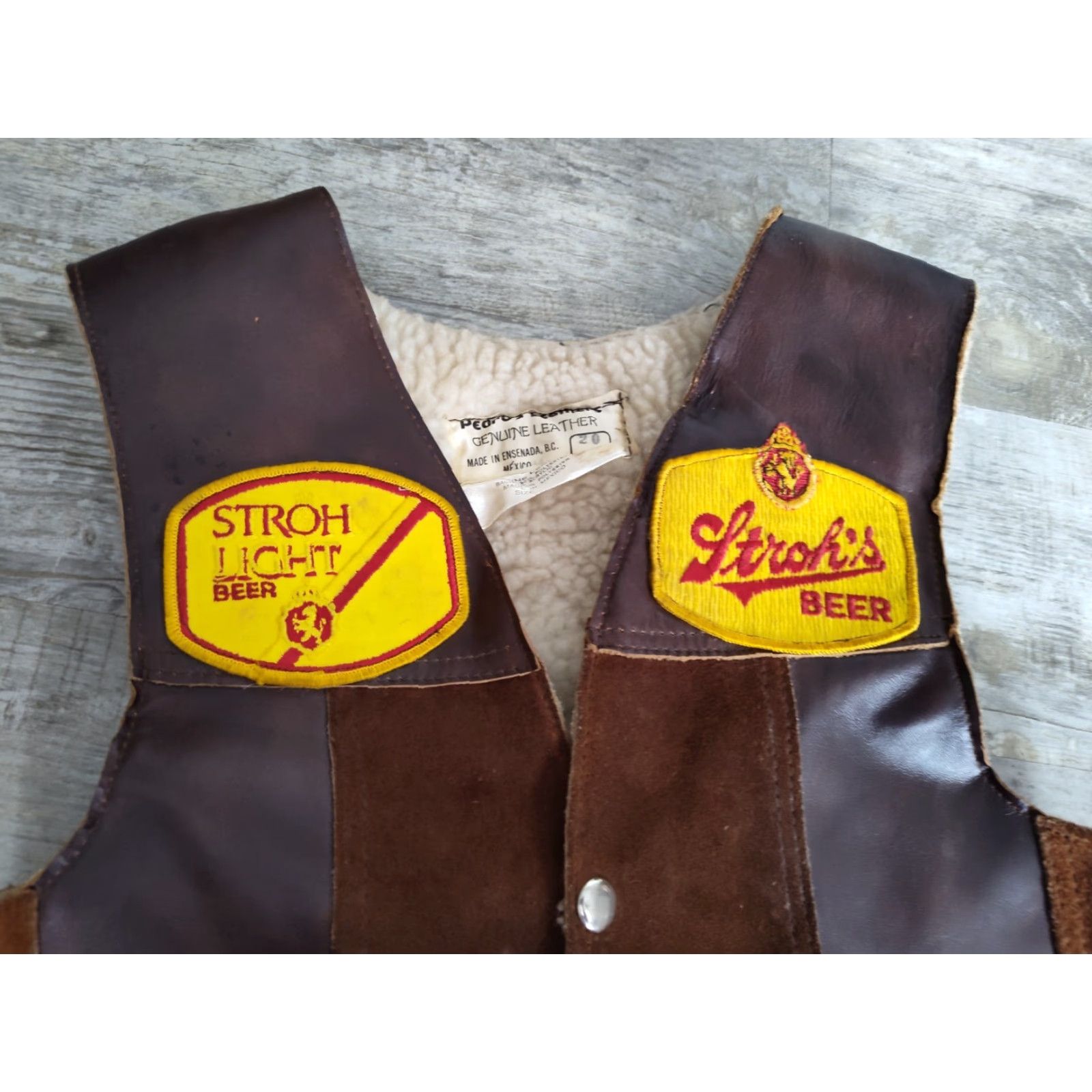 Vintage VINTAGE Pedro's Leathers Leather Vest 1970s Biker Casual XS Brown Sherpa Lined Patch Size US XS / EU 42 / 0 - 3 Thumbnail