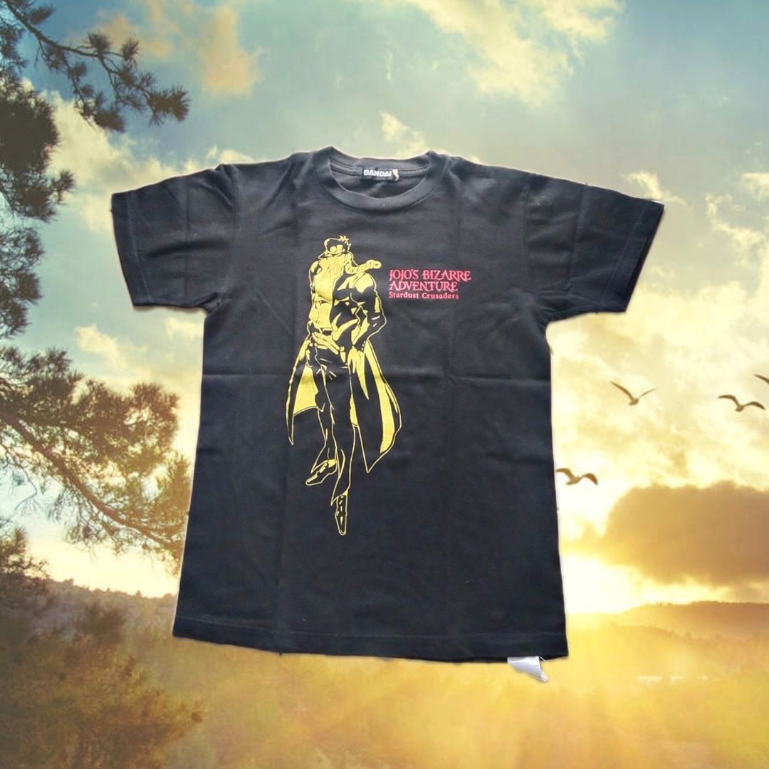 image of Anima x Vintage Jojo's Bizarre Adventure Anime Tees Merch in Black, Men's (Size Small)