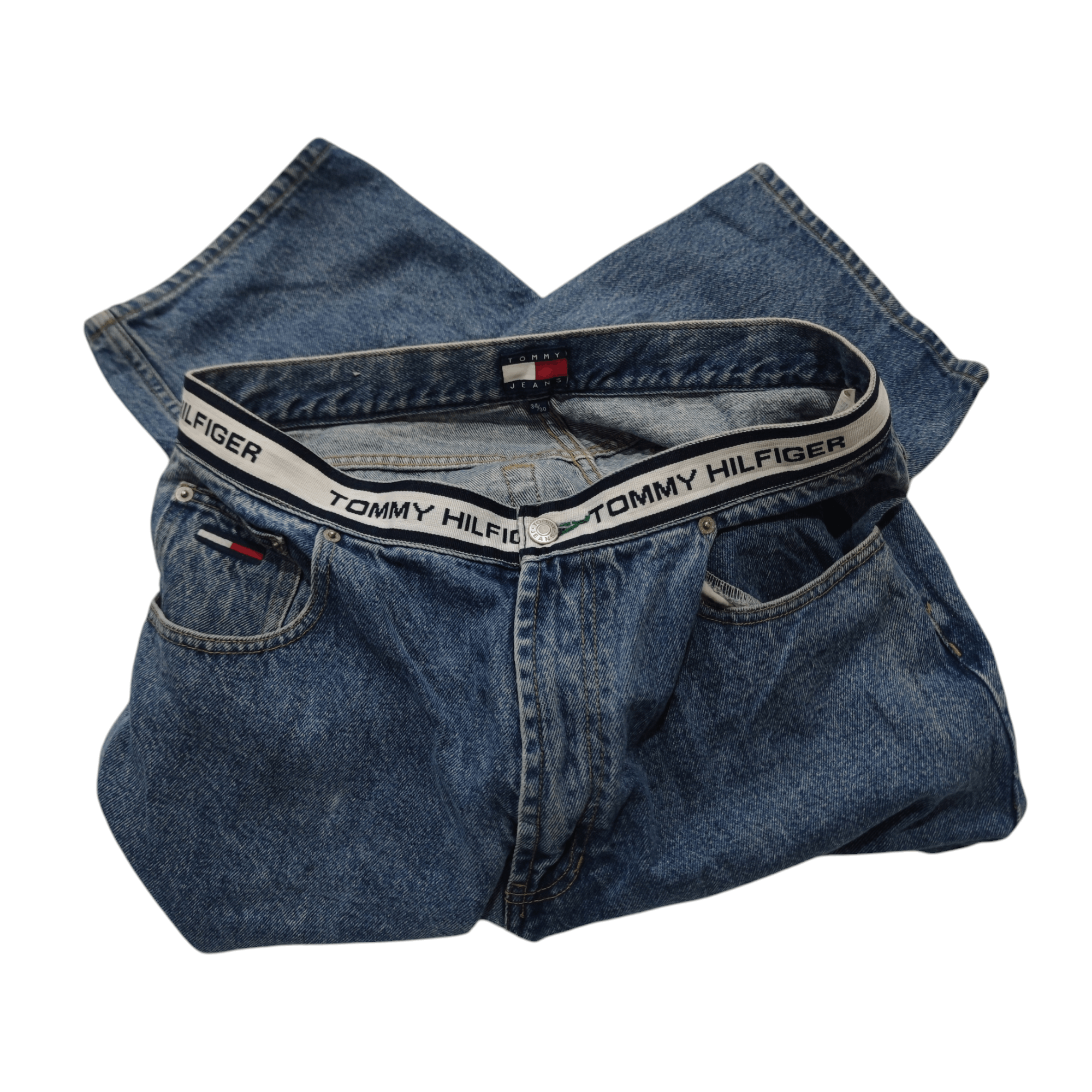 Tommy Hilfiger × Vintage VINTAGE 90S TOMMY HILFIGER BAGGY JEAN Size US 33 - 1 Thumbnail