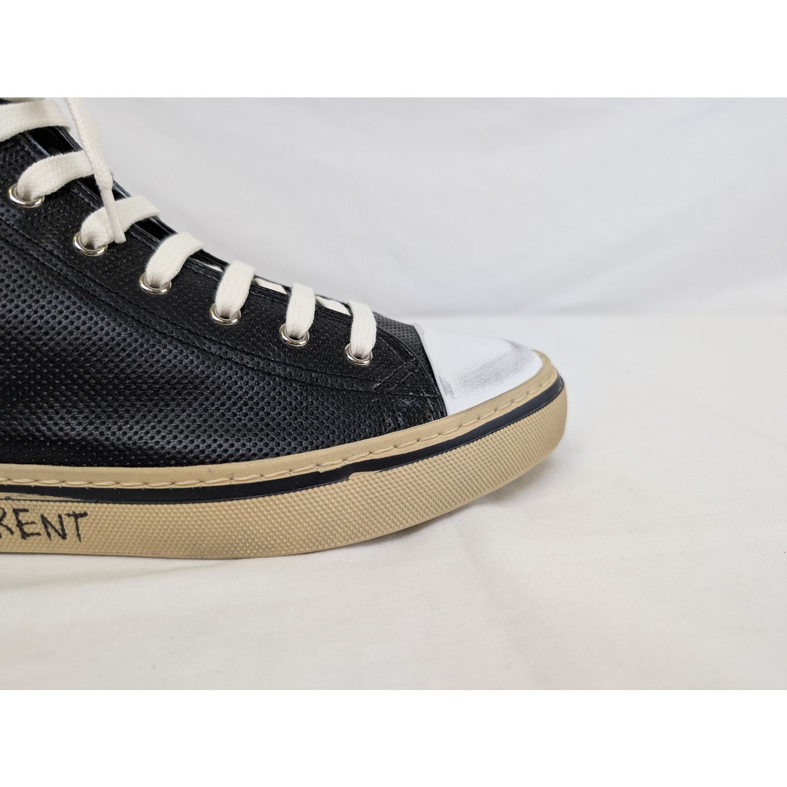 Saint Laurent Paris o1rshd1 Malibu Anilf Micr Boots Sneakers in Black/Beige Size US 9 / EU 42 - 2 Thumbnail