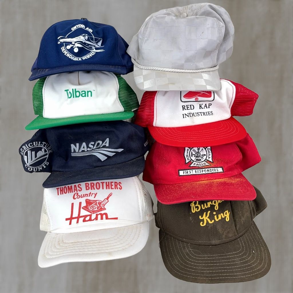 Roper VINTAGE Trucker Hat Lot Snapback Cap 80s 90s Y2K Patch USA Advertising Rope Mens Size ONE SIZE - 1 Thumbnail
