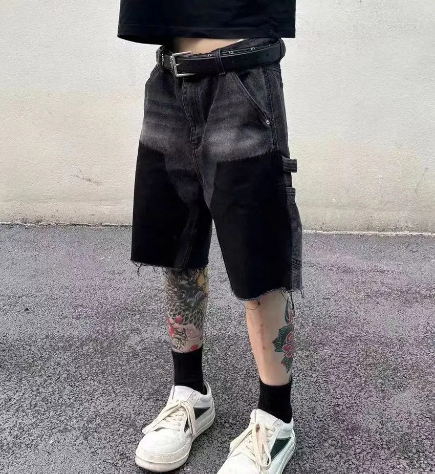 Designer × Japanese Brand Faded Washed Spliced Lumberjack Outfit Denim Shorts Size US 33 - 1 Thumbnail