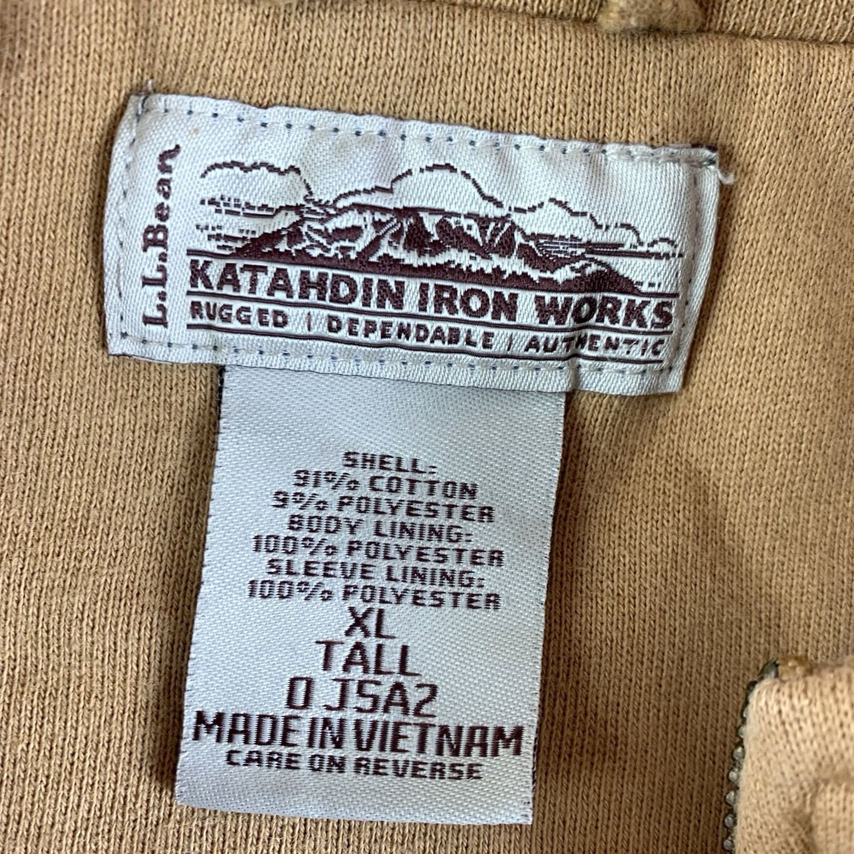 Vintage LL Bean Katahdin Iron Works Sweater Jacket Mens XL Tall Beige Camel Sherpa Lined Full Zip Workwear Size US XL / EU 56 / 4 - 2 Thumbnail