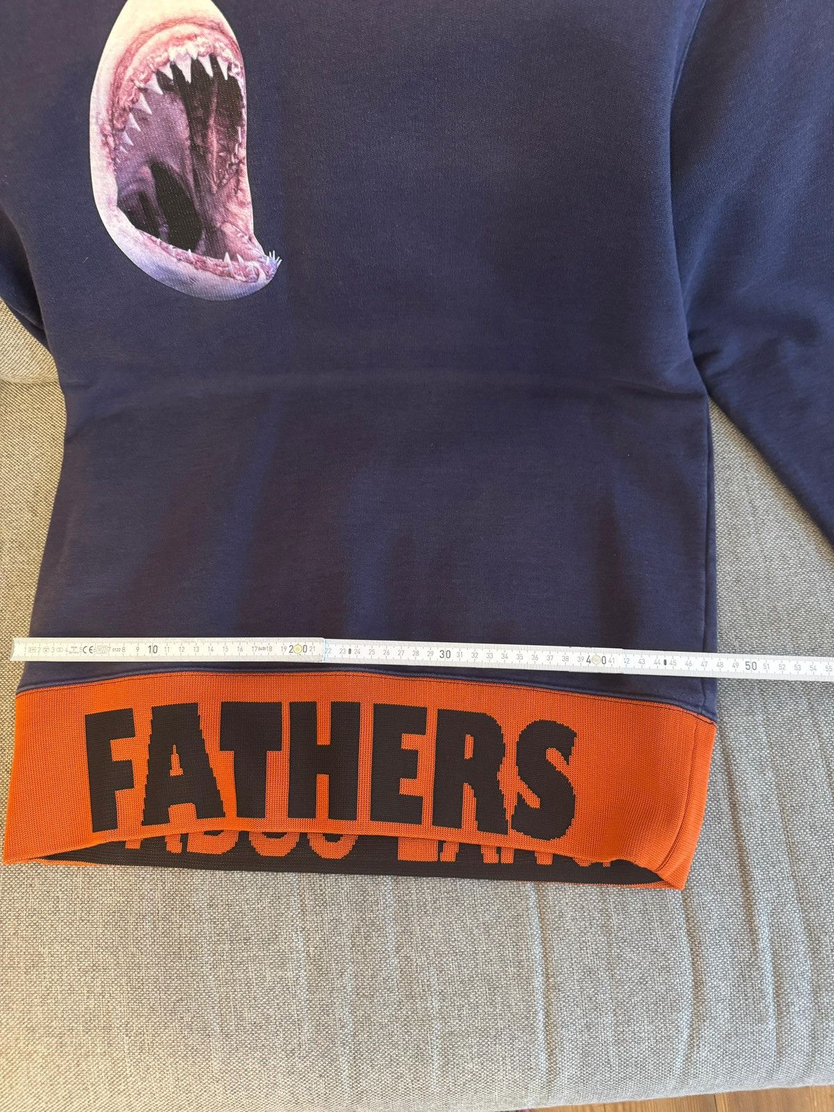 Raf Simons × Sterling Ruby Fathers // Abus lang shark bite sweater with text ribbing Size US XL / EU 56 / 4 - 8 Thumbnail