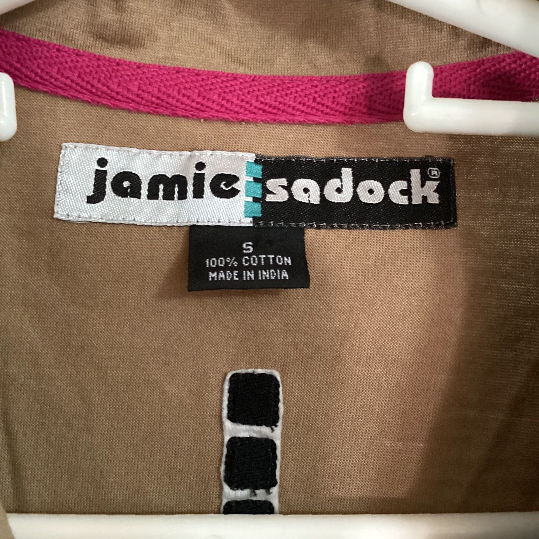 Pinko Jamie Sadock Womens Top Short Sleeve Brown Black Pink Studded Golf Tennis Size S V-Neck Pullover Casual Shirt Womens Modern Sports Golf Size S / US 4 / IT 40 - 3 Thumbnail