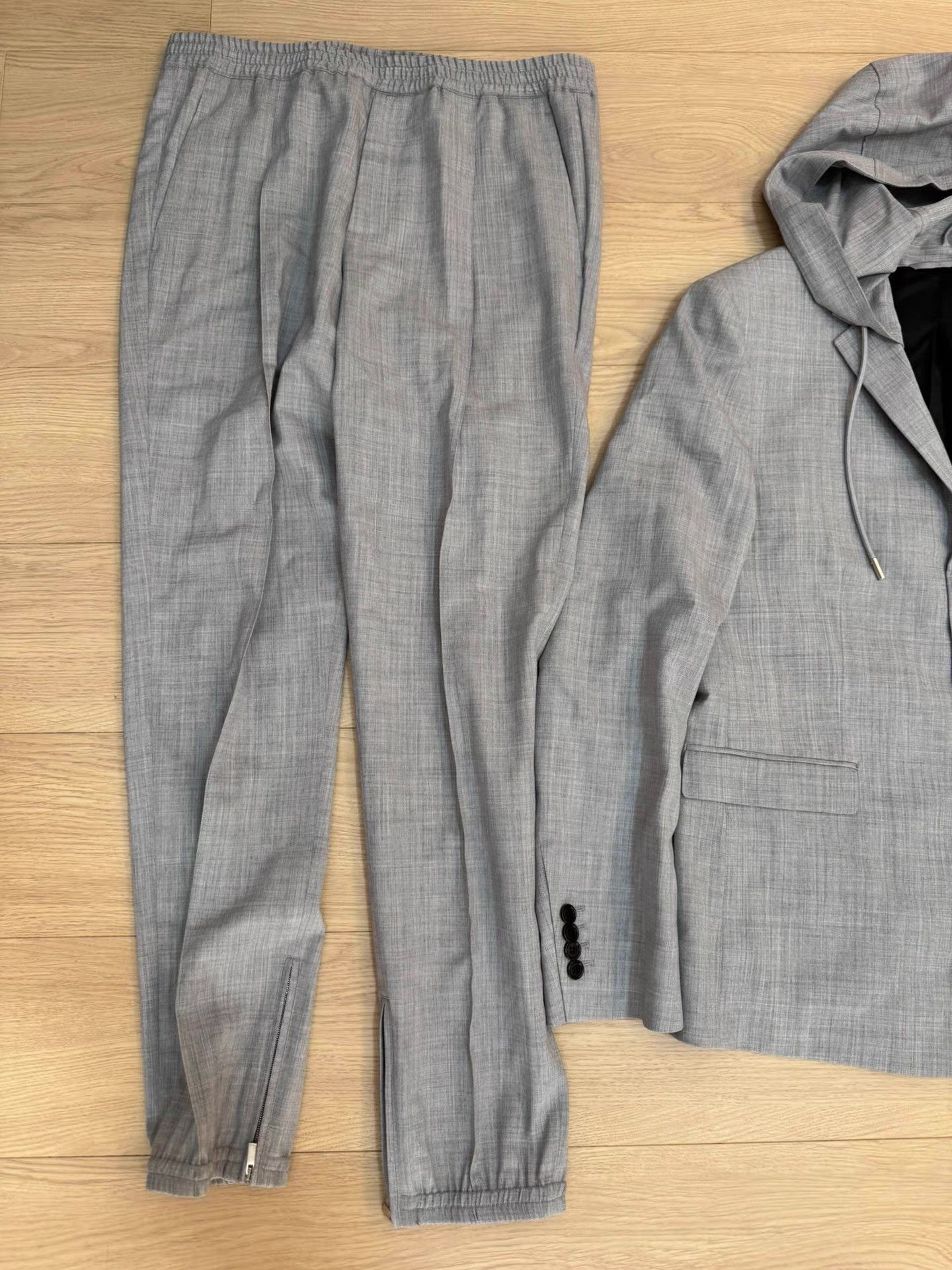 Dior Dior Homme Grey Wool Hooded Casual Blazer Q14 Size 50R - 7 Thumbnail