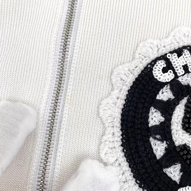 Chanel Chanel White logo sequin embroidery stand-up collar zipper Size XS / US 0-2 / IT 36-38 - 9 Thumbnail