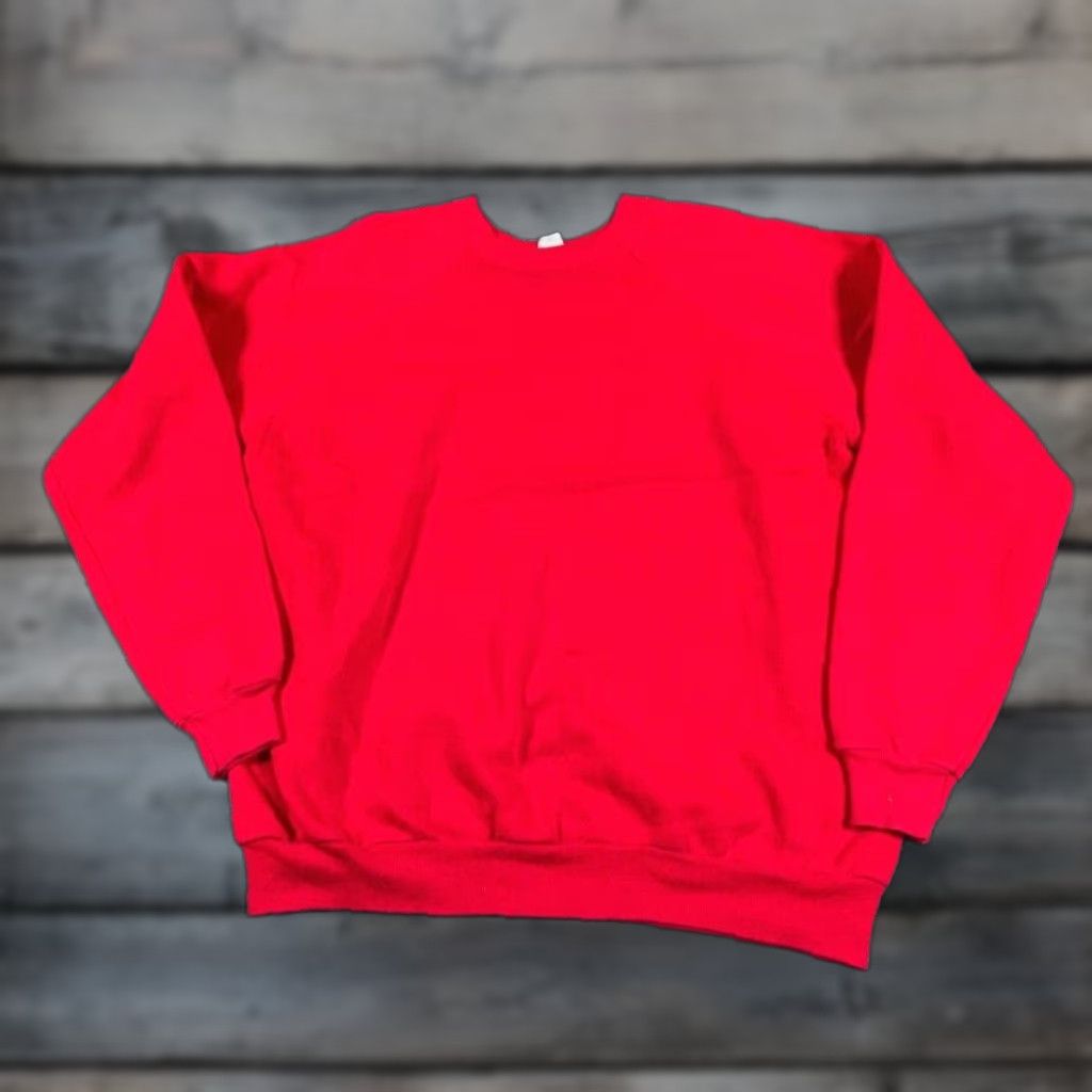 Tultex Vintage Tultex Sweatshirt Adult XL Red 80s 90s Retro Raglan Sleeves Lightweight US Made Size US XL / EU 56 / 4 - 1 Thumbnail