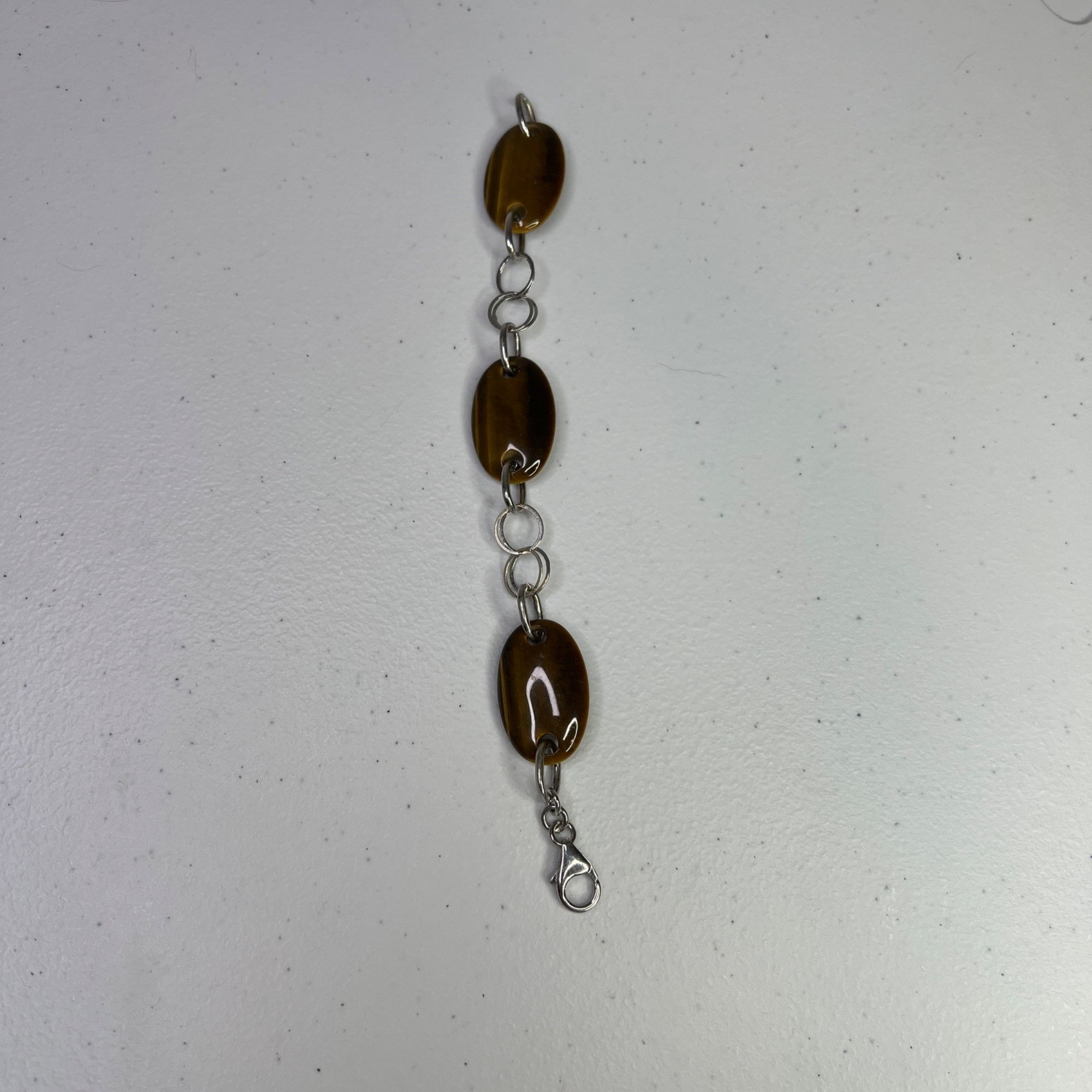 Designer Sterling Silver Tiger-Eye 7" Oval Link Bracelet Size ONE SIZE - 4 Thumbnail