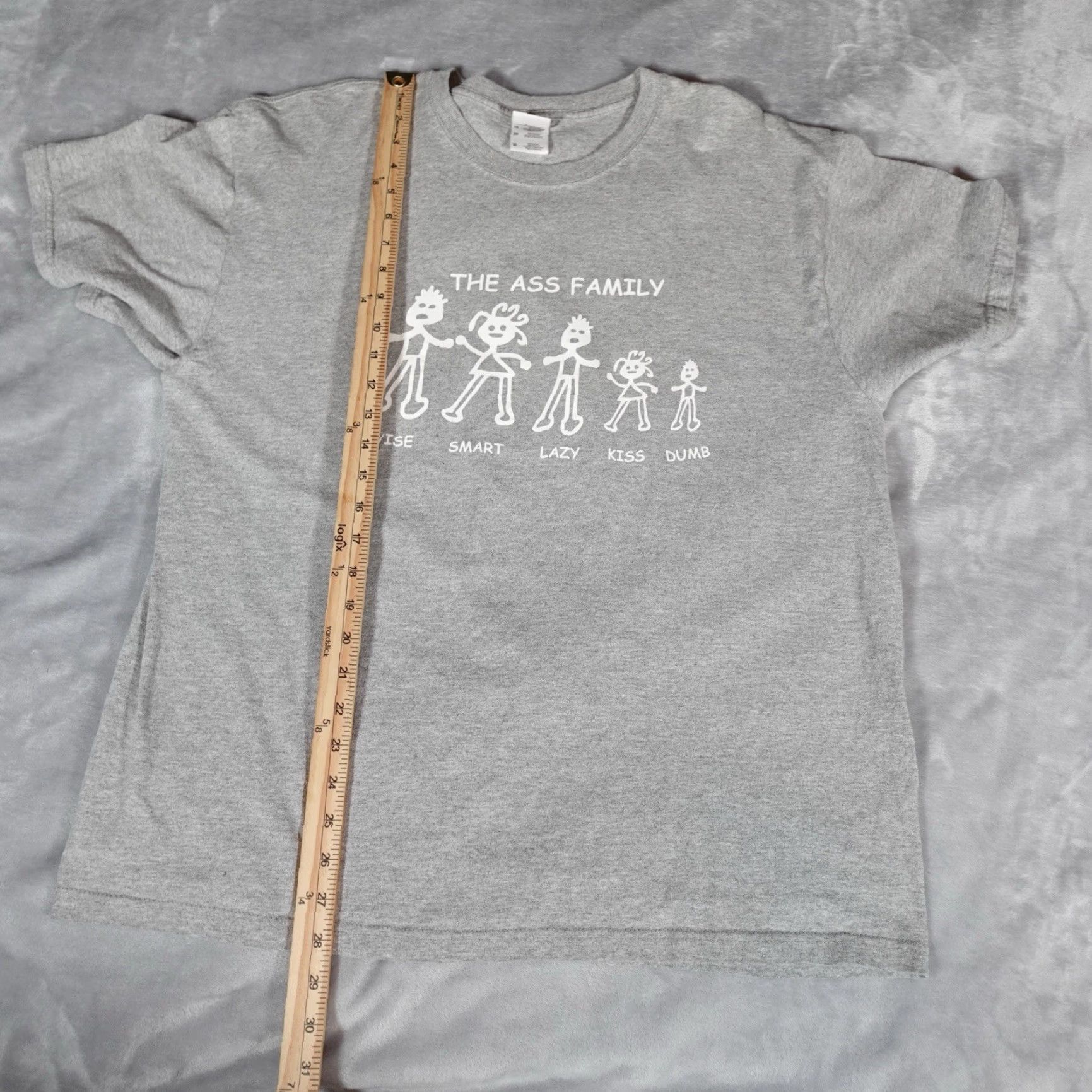 Fruit Of The Loom Funny Graphic Print T-Shirt Mens XL Gray Fruit of the Loom Y2K Humor Size US XL / EU 56 / 4 - 7 Thumbnail