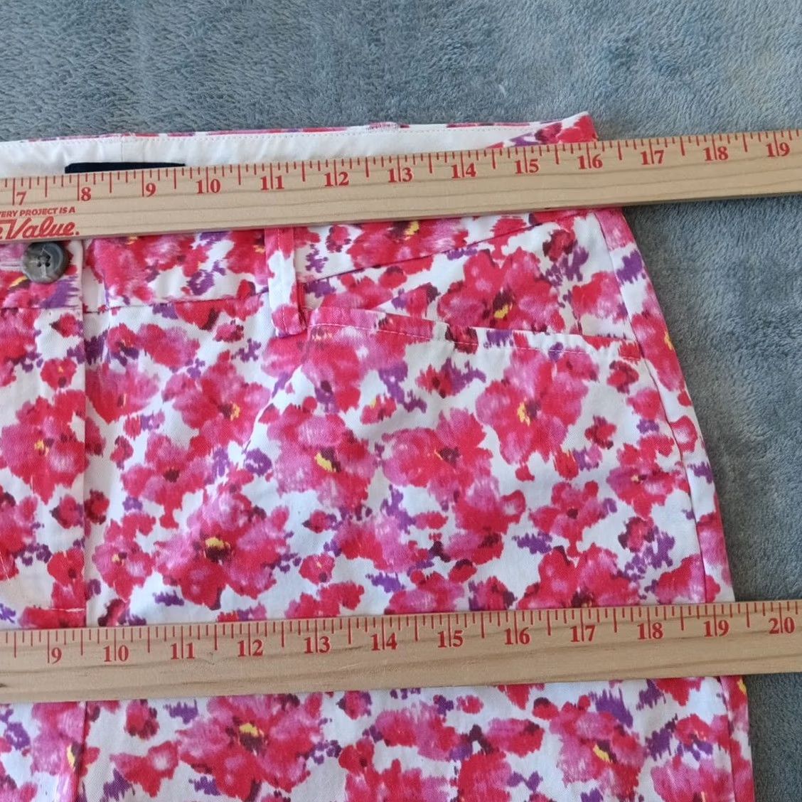 Lands' End Lands End Pants Womens Size 10 Pink Floral Cropped Mid Rise Pockets 31x23.5 Size 32" / US 10 / IT 46 - 3 Thumbnail