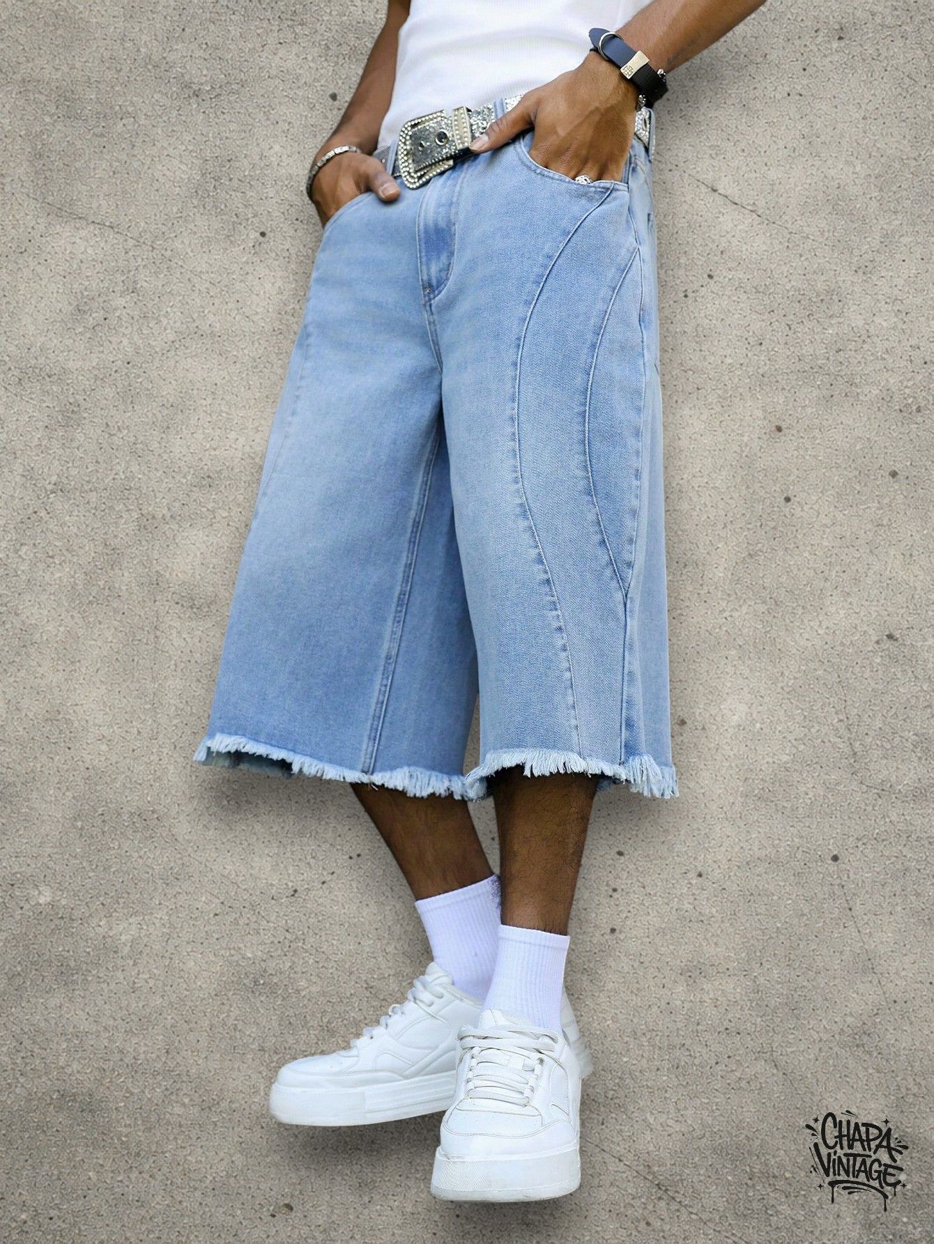 Vintage Distressed light jeans shorts Size US 32 / EU 48 - 3 Thumbnail