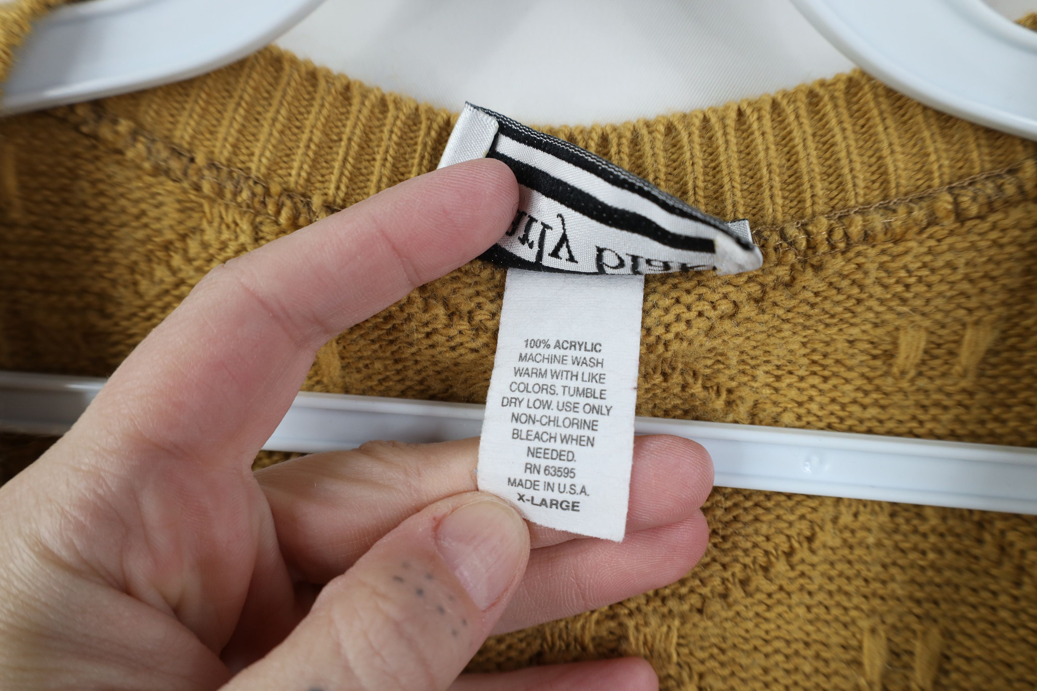 Vintage Vintage 90s Streetwear Knit Cardigan Sweater Vest Wheat USA Size XL / US 12-14 / IT 48-50 - 9 Thumbnail