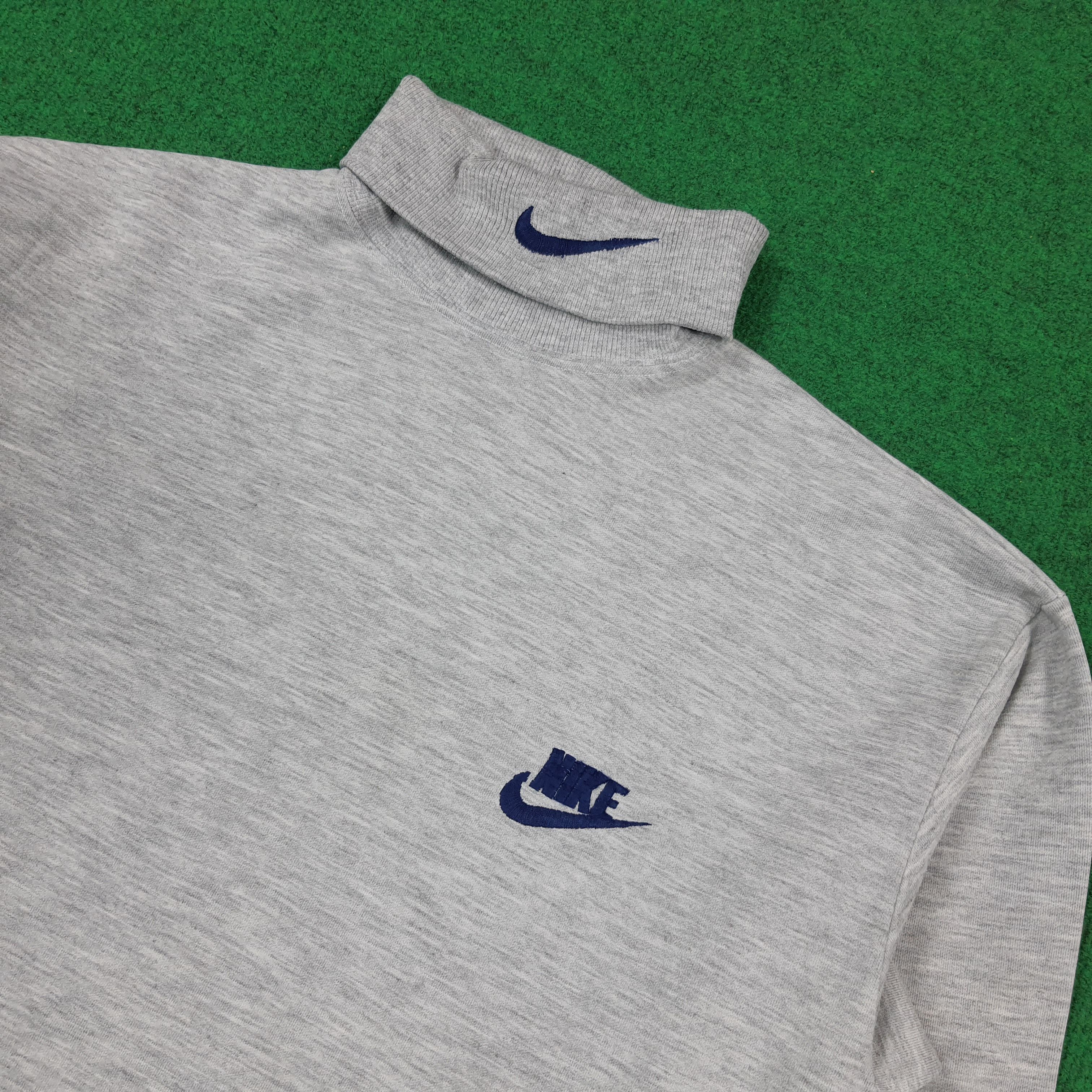 Nike Vintage 90s Nike Center Swoosh Turtleneck Sweatshirt C293N24 Size US M / EU 48-50 / 2 - 2 Thumbnail