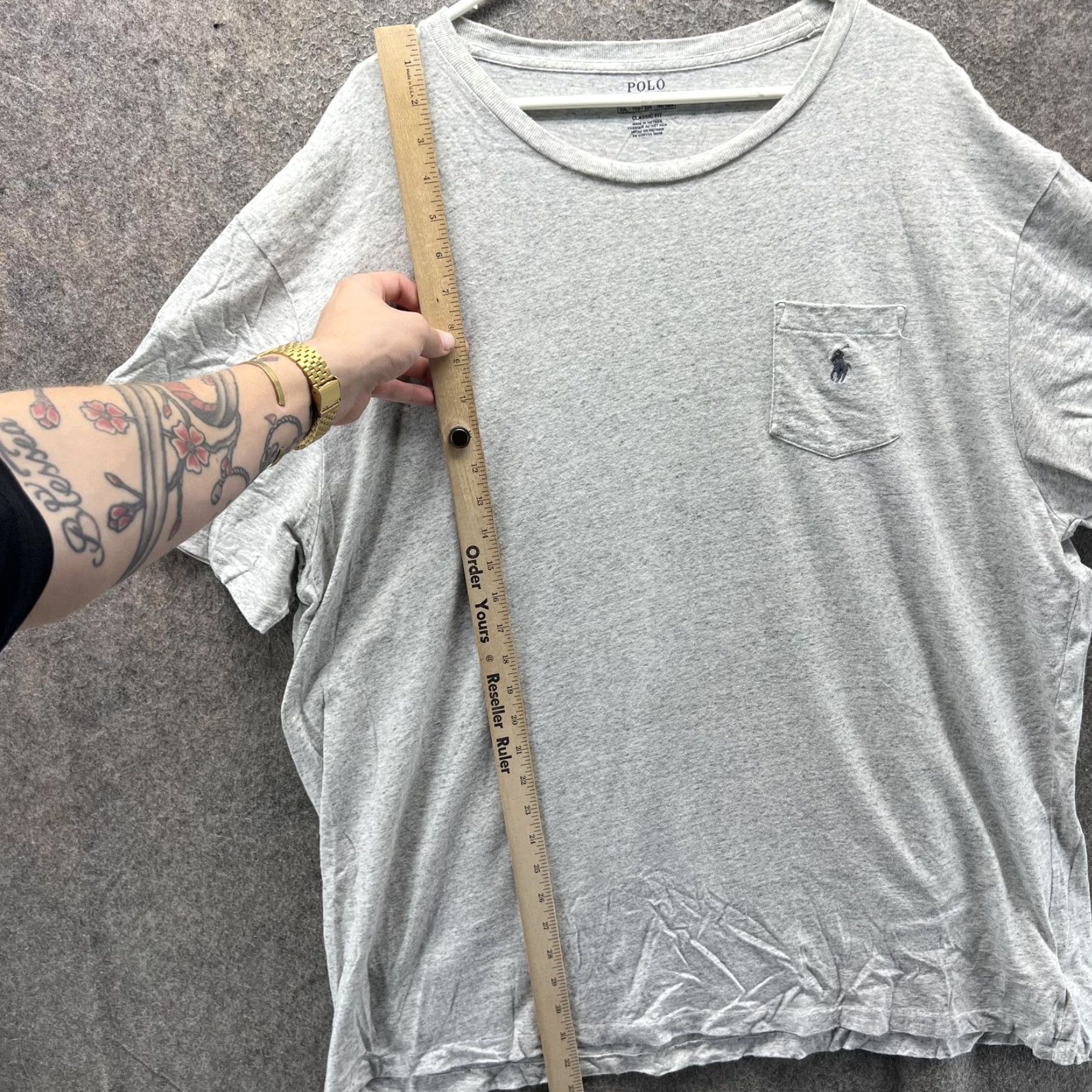 Polo Ralph Lauren Polo Ralph Lauren Shirt Mens 2XL Gray Classic Fit Pocket Tee Cotton Crewneck Shirt Size US XXL / EU 58 / 5 - 7 Thumbnail