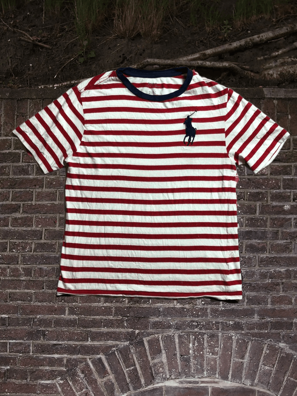Polo Ralph Lauren Vintage Polo Ralph Lauren striped t-shirt big logo shirt Size US S / EU 44-46 / 1 - 1 Thumbnail