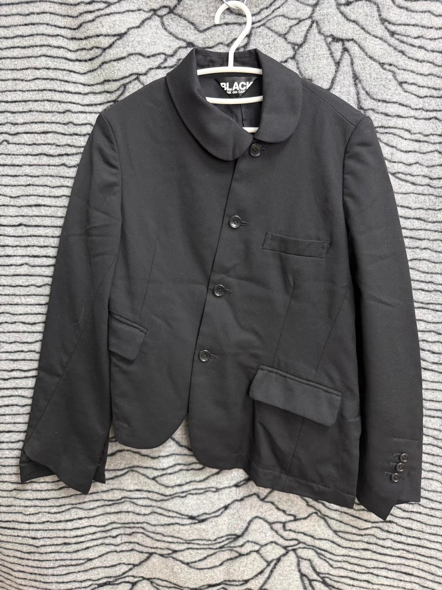 Comme des Garcons Black Collared Button-Front Light Jacket XS Size US XS / EU 42 / 0 - 1 Thumbnail