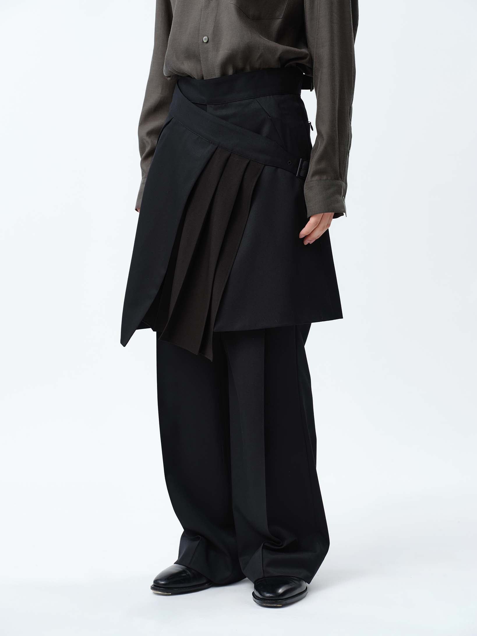 Other Sublations - SUPER140 WOOL WRAP GURKHA SKIRT Size US 29 - 9 Thumbnail