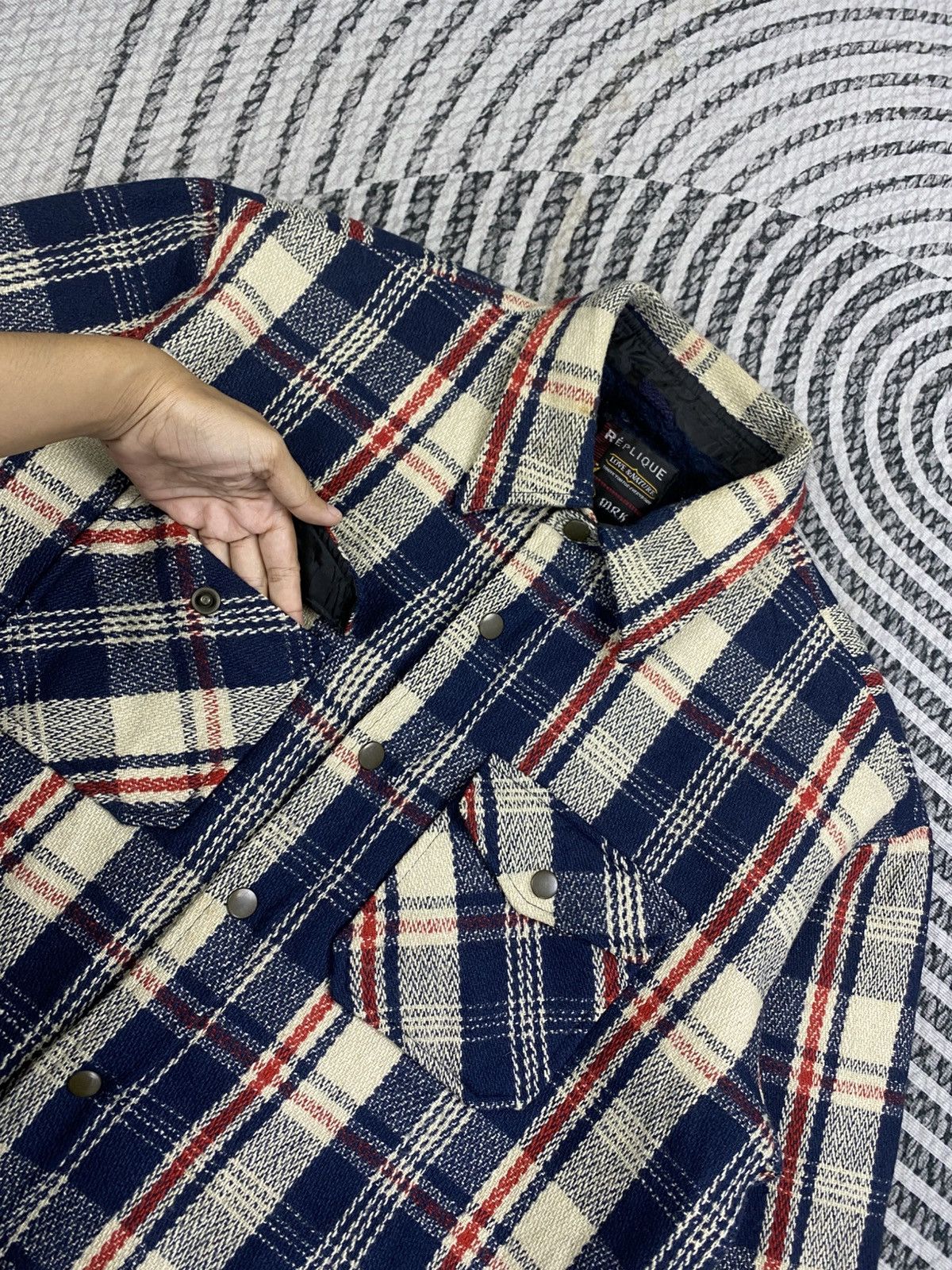Vintage Vintage REPLIQUE Checked Western Jacket Size US L / EU 52-54 / 3 - 7 Thumbnail