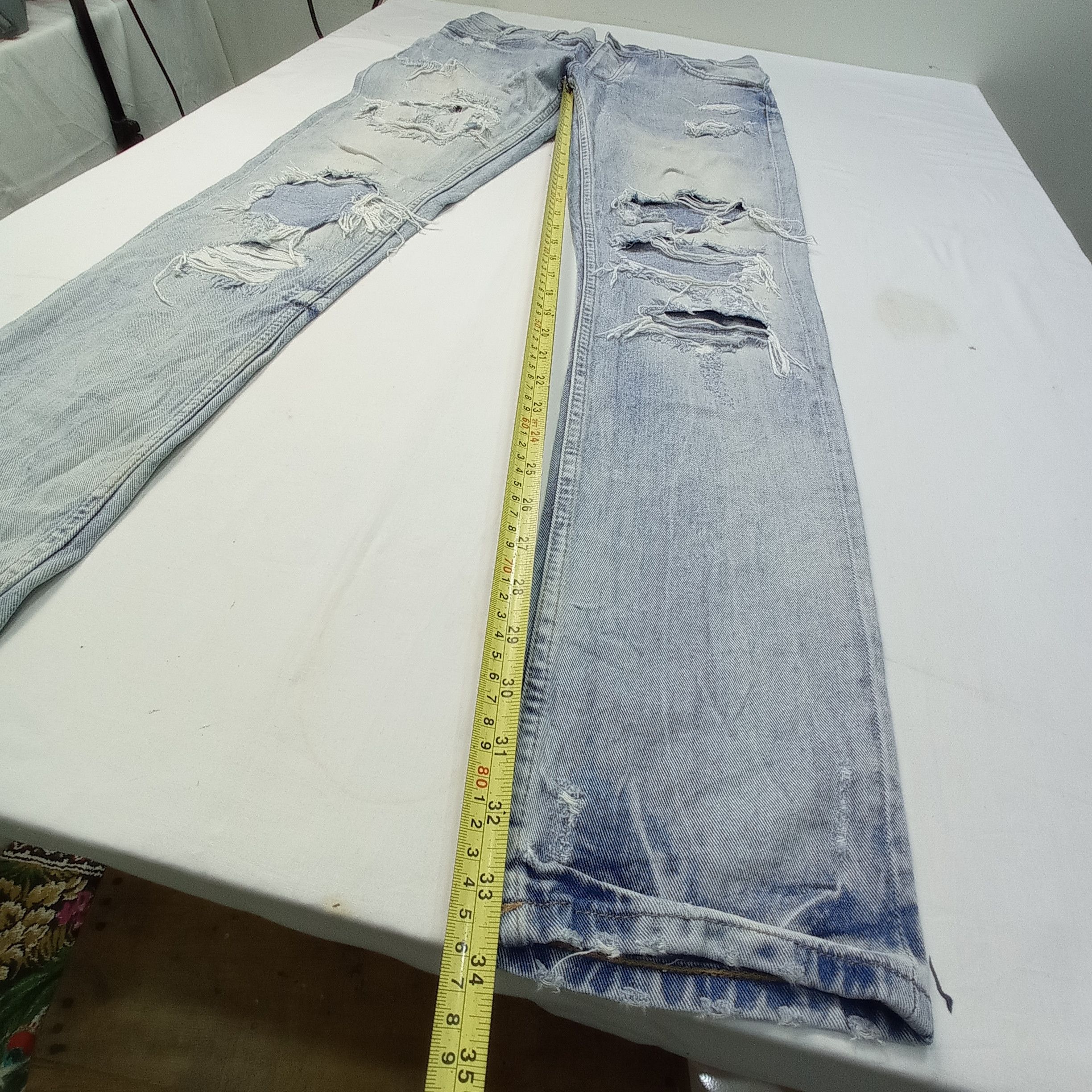 Zara 🔥Zara Faded Distressed Jeans Pants Size US 31 - 18 Thumbnail