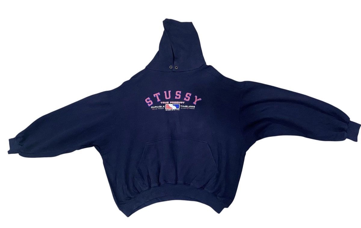 Stussy Vintage 90s Stüssy "True Product" MLB Sweatshirt Hoodie Size US L / EU 52-54 / 3 - 5 Thumbnail