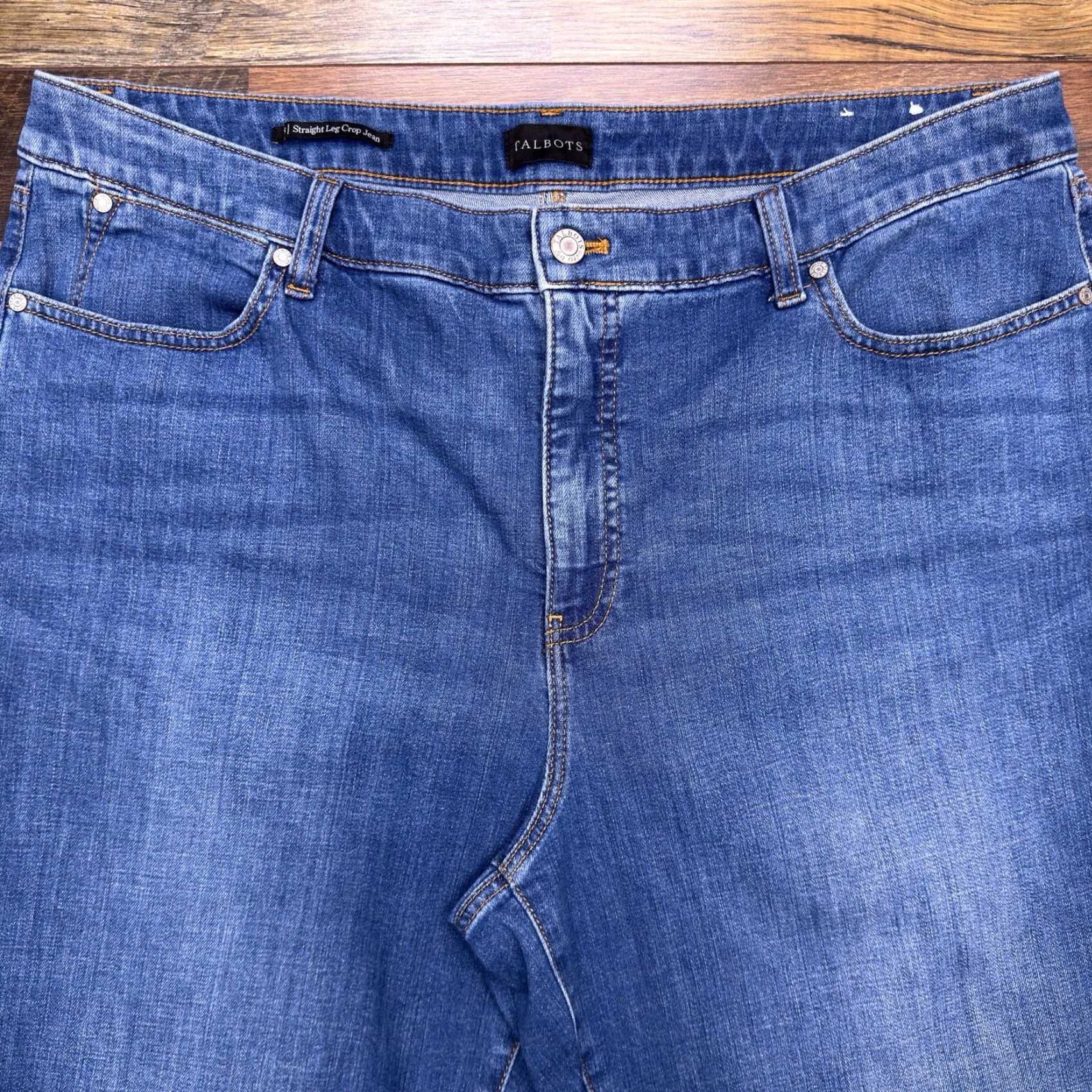 Talbots Talbots Jeans Womens 18 High Rise Stretch Cropped 5-Pocket Denim Blue Size 40" / US 18 - 3 Thumbnail