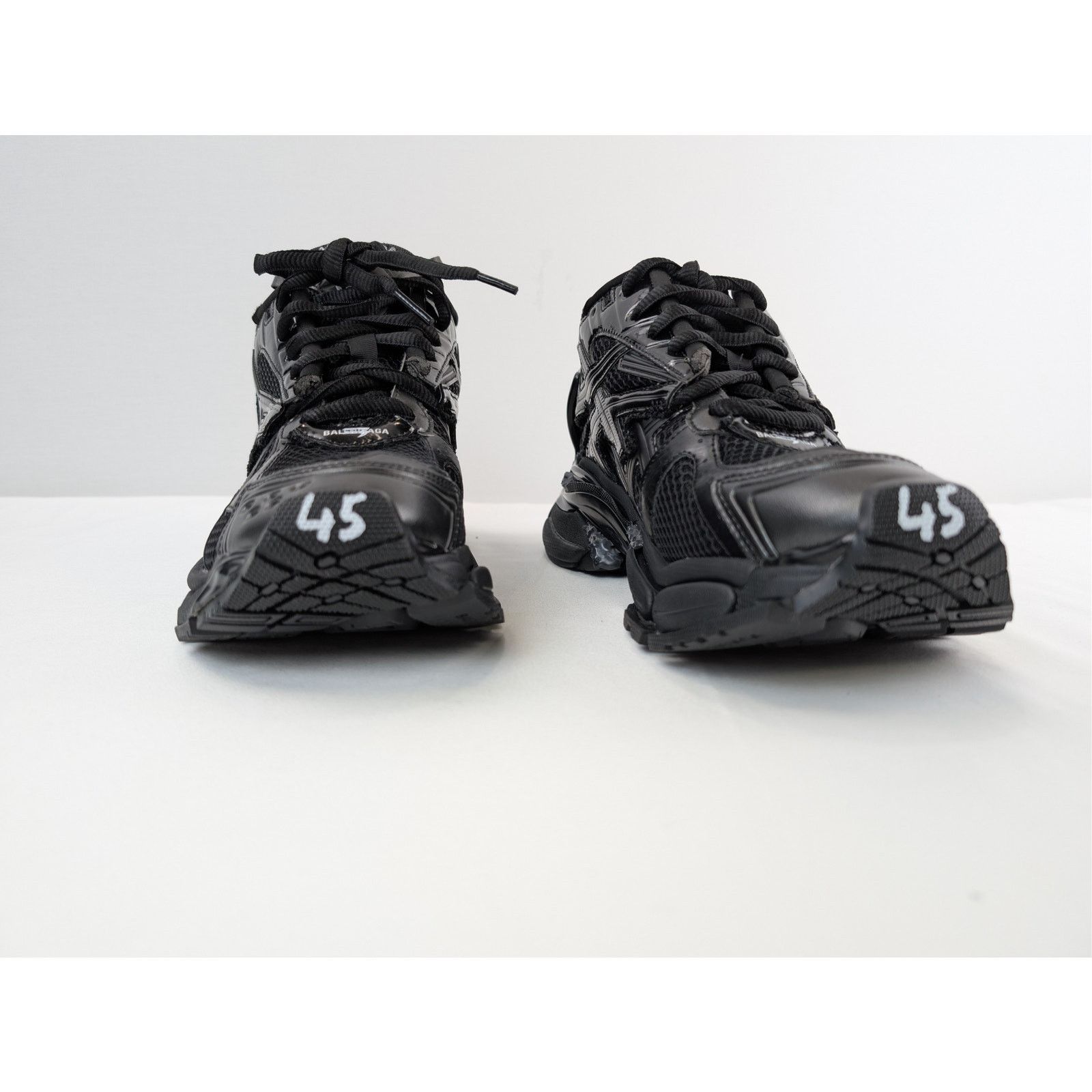 Balenciaga o1rshd1 Monocolor Mesh Rubber Runner Sneakers in Black Size US 12 / EU 45 - 6 Thumbnail